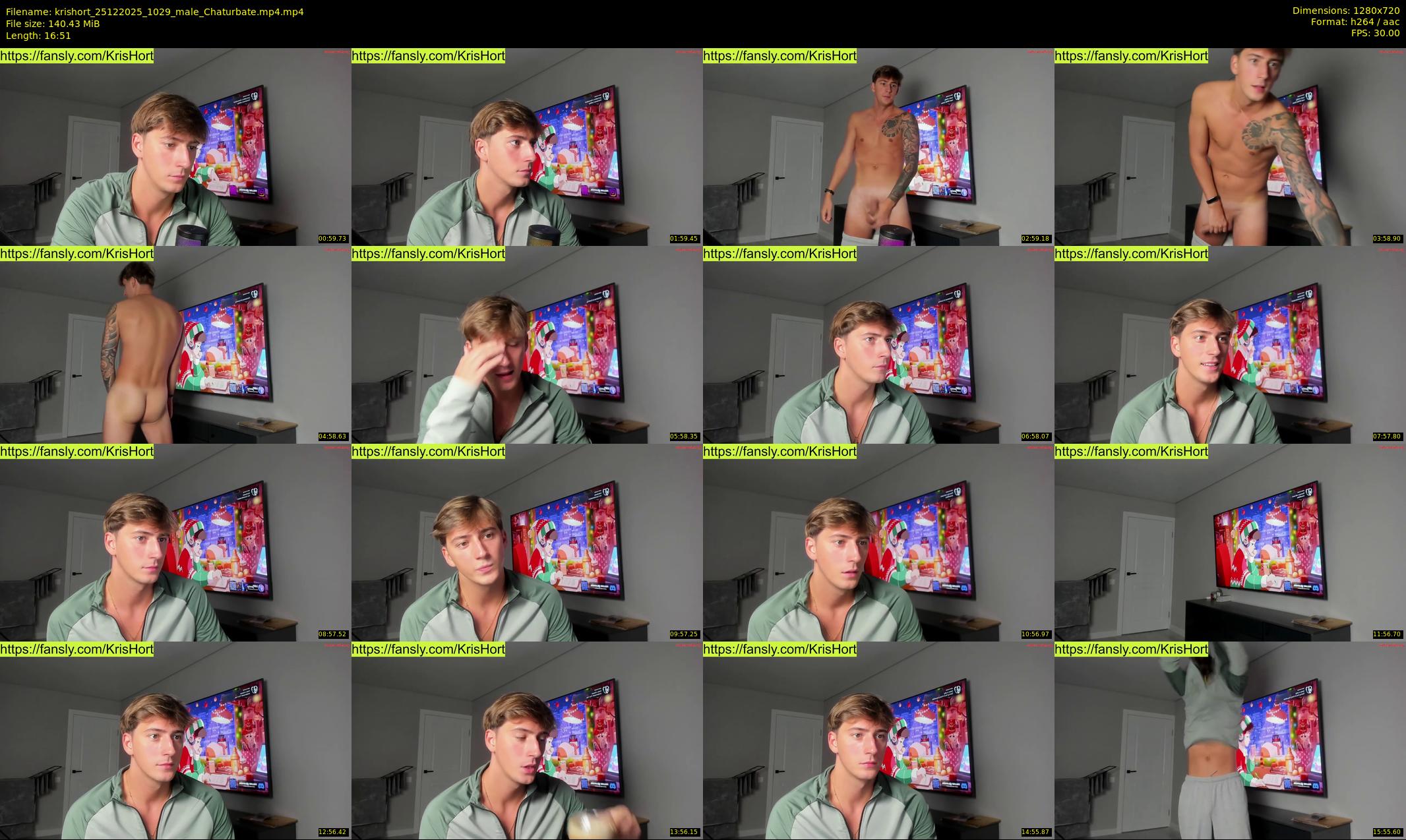 krishort — 17 minute Chaturbate male cam show recording, 720p, Dec 25, 2025
