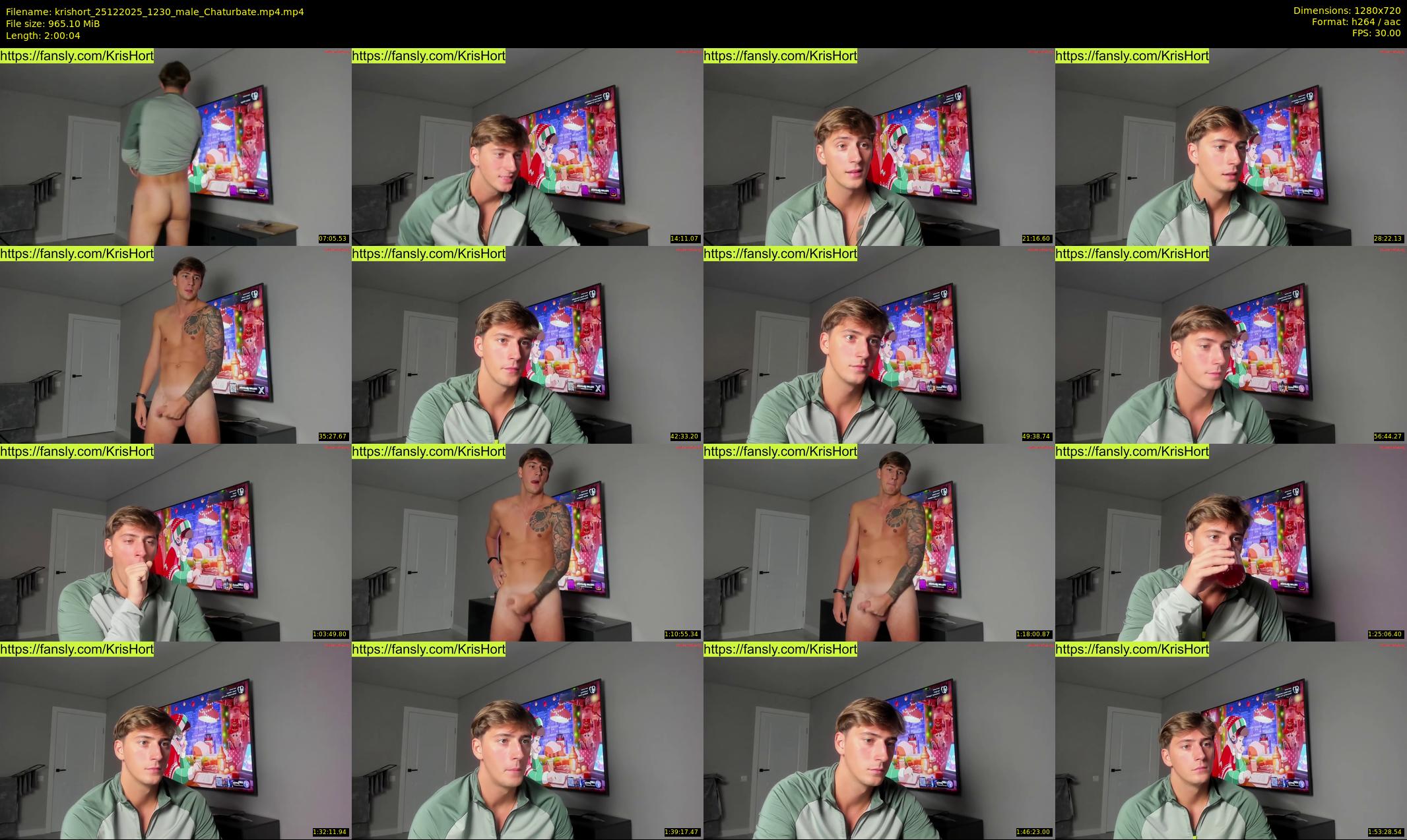 krishort — 121 minute Chaturbate male cam show recording, 720p, Dec 25, 2025