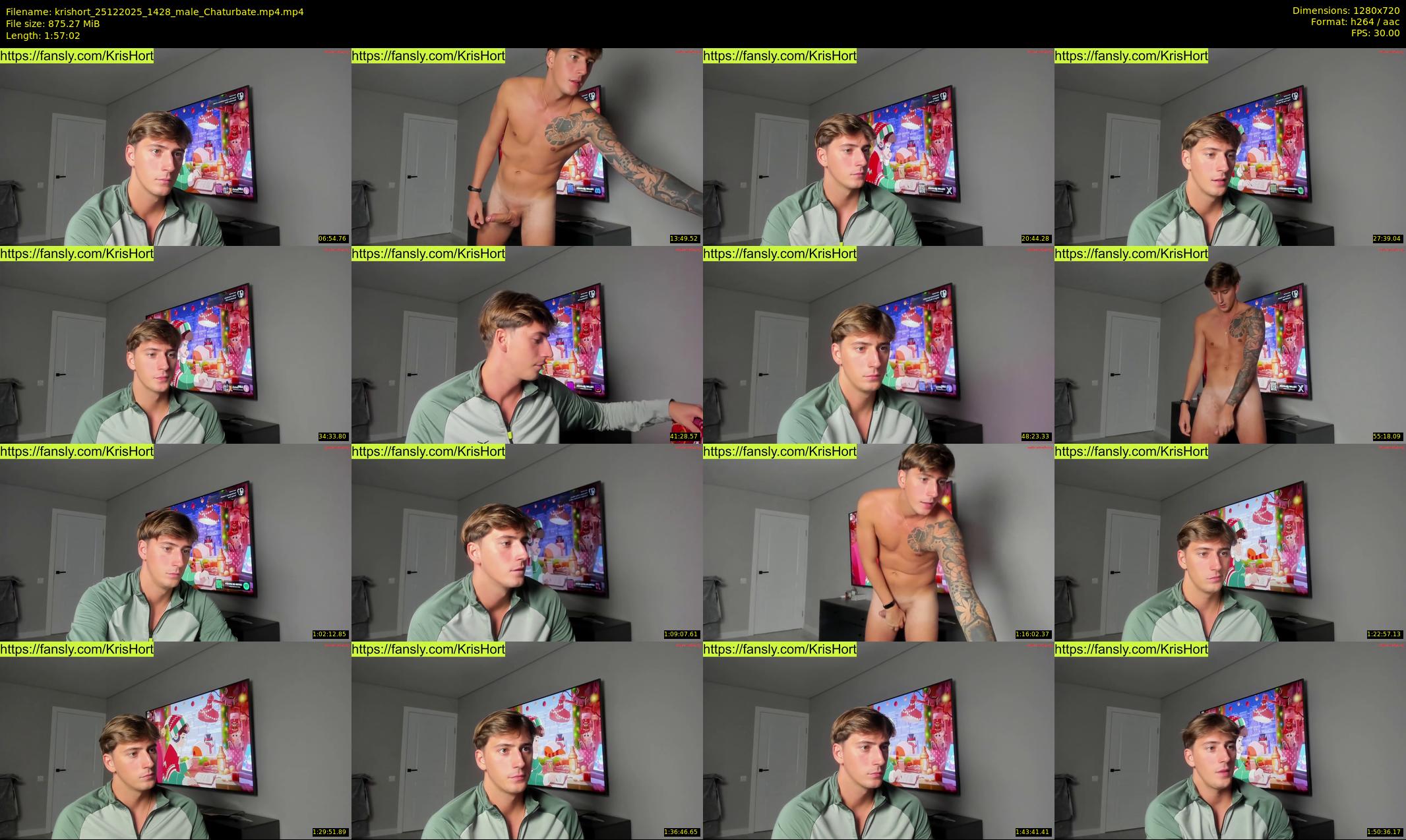 krishort — 118 minute Chaturbate male cam show recording, 720p, Dec 25, 2025