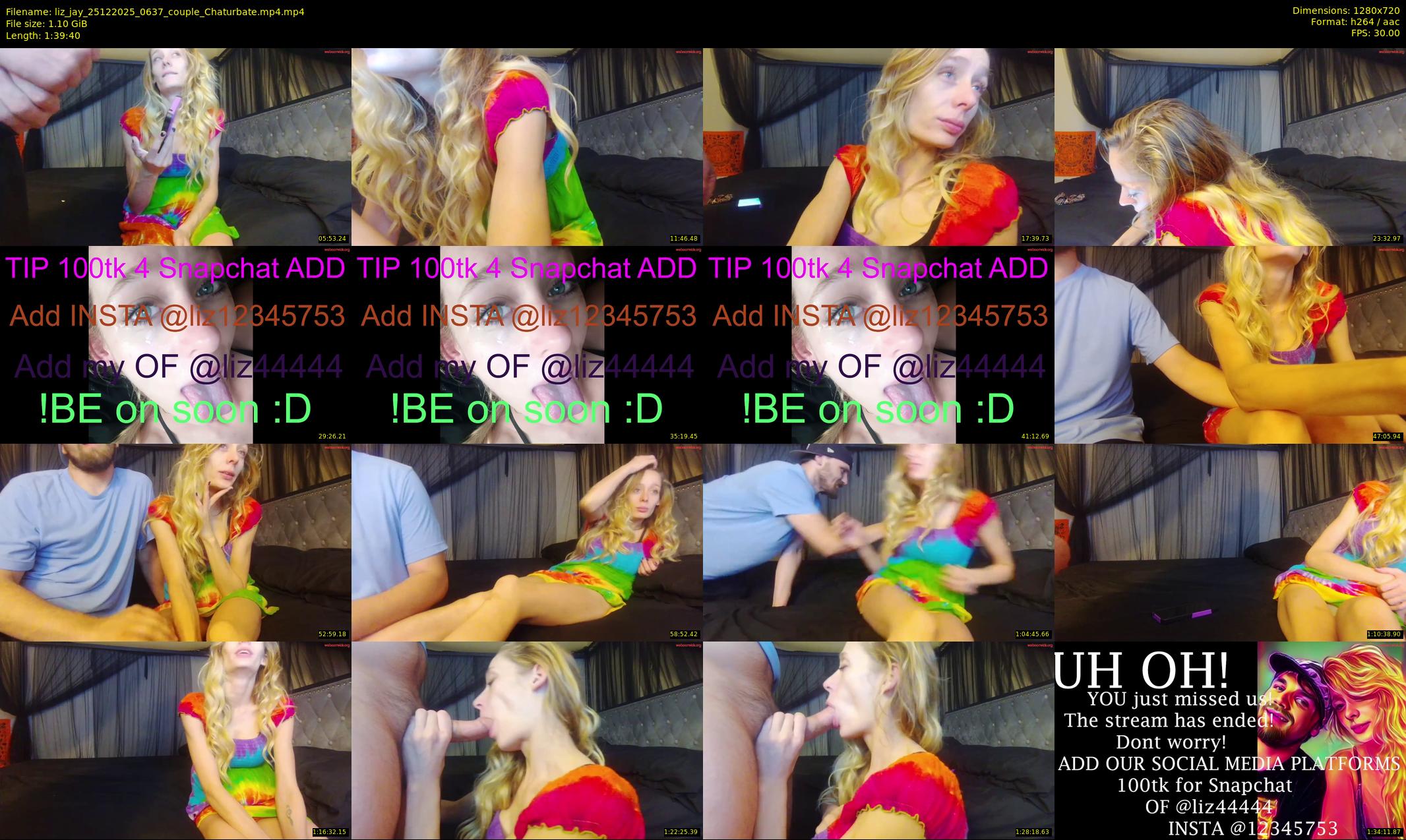 liz_jay — 100 minute Chaturbate couple cam show recording, 720p, Dec 25, 2025
