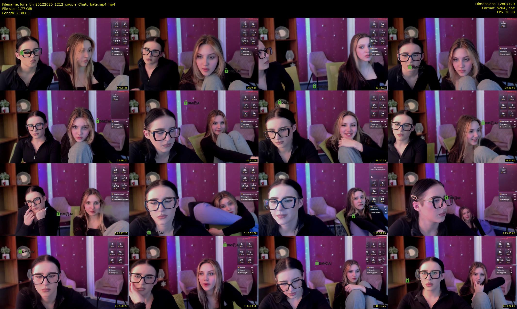 luna_tin — 120 minute Chaturbate couple cam show recording, 720p, Dec 25, 2025