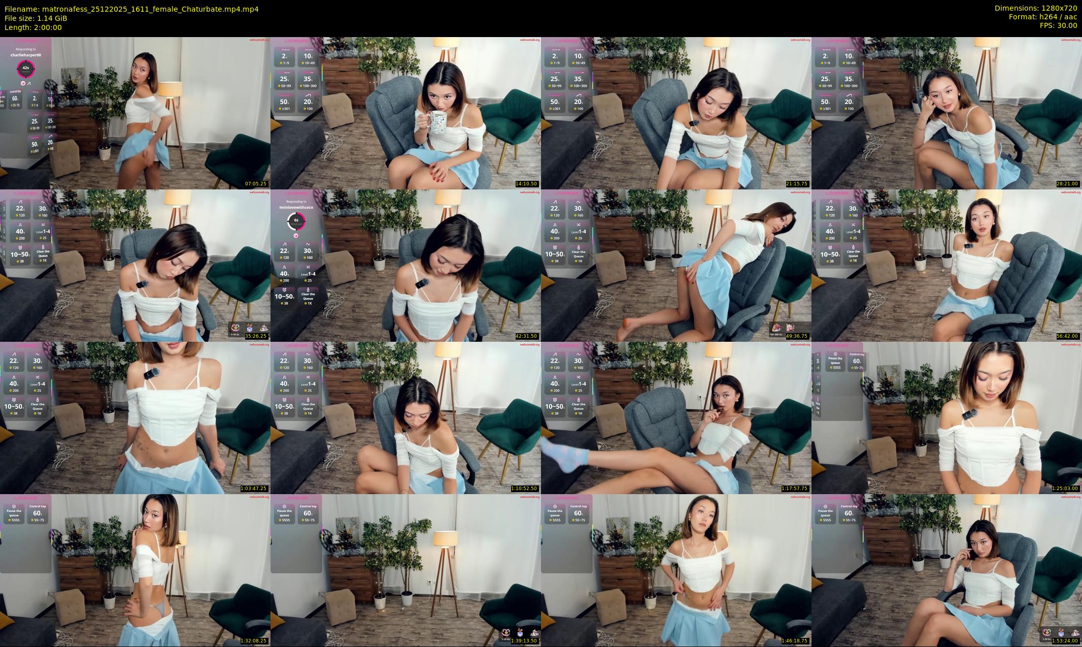 matronafess — 120 minute Chaturbate female cam show recording, 720p, Dec 25, 2025