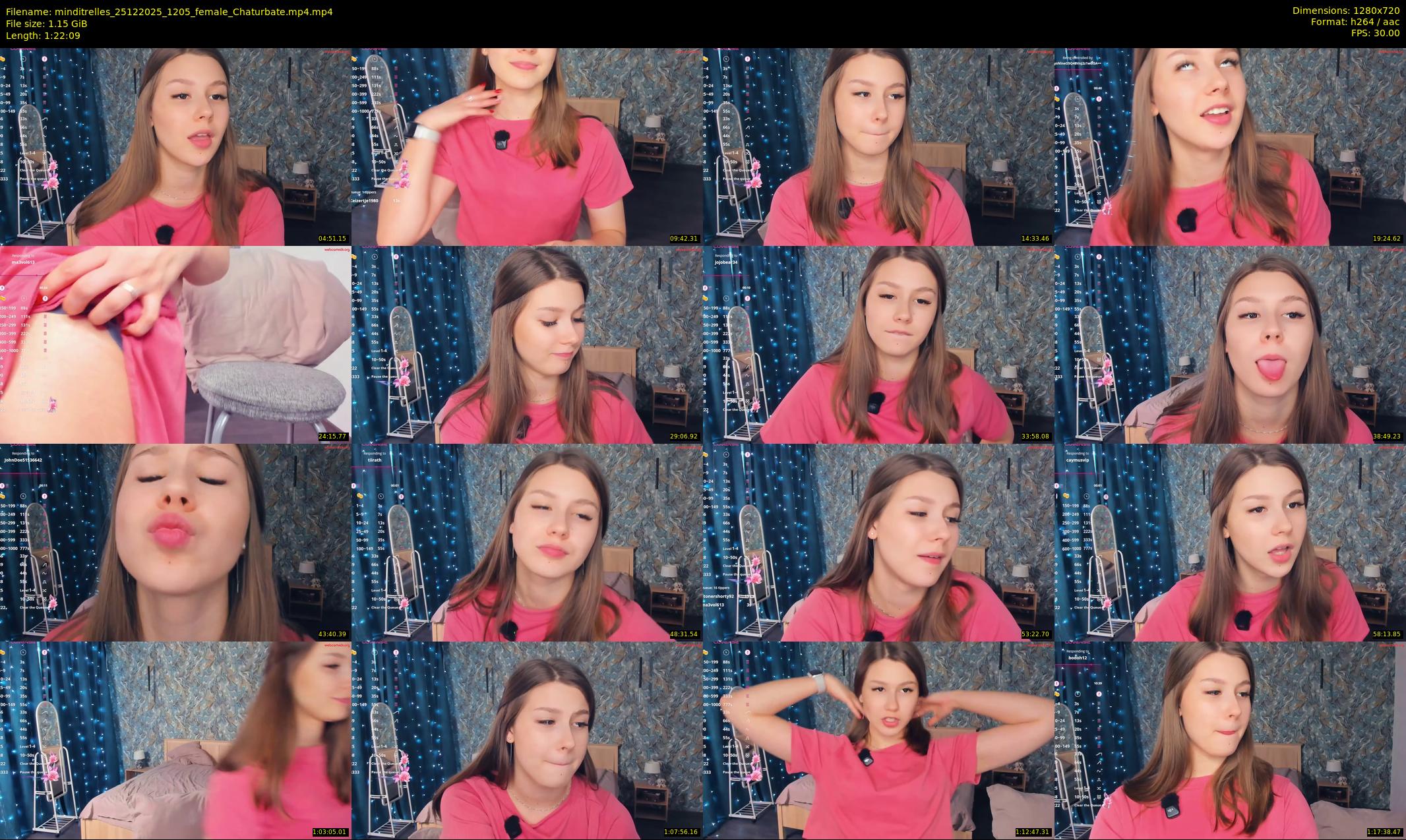 minditrelles — 83 minute Chaturbate female cam show recording, 720p, Dec 25, 2025