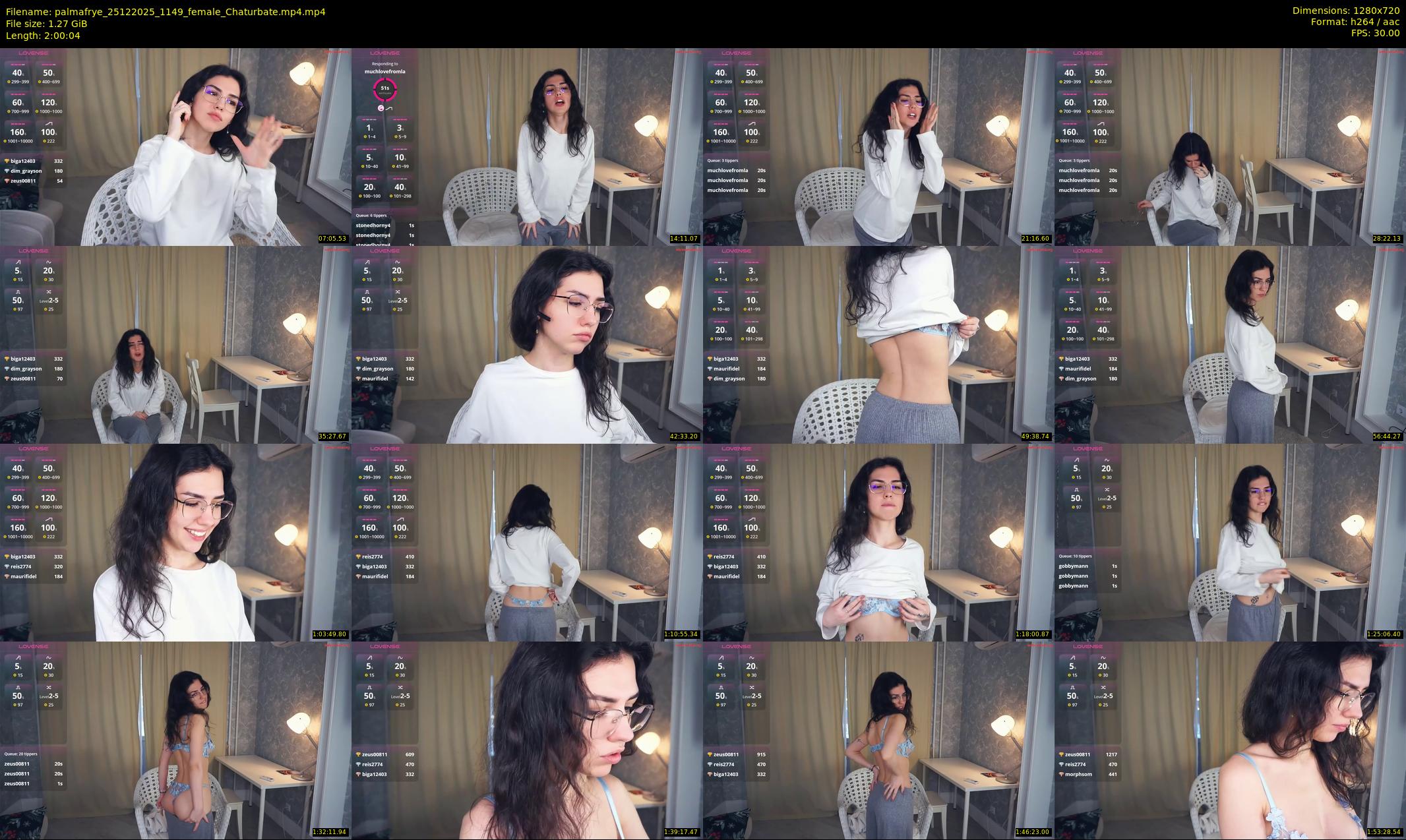 palmafrye — 121 minute Chaturbate female cam show recording, 720p, Dec 25, 2025