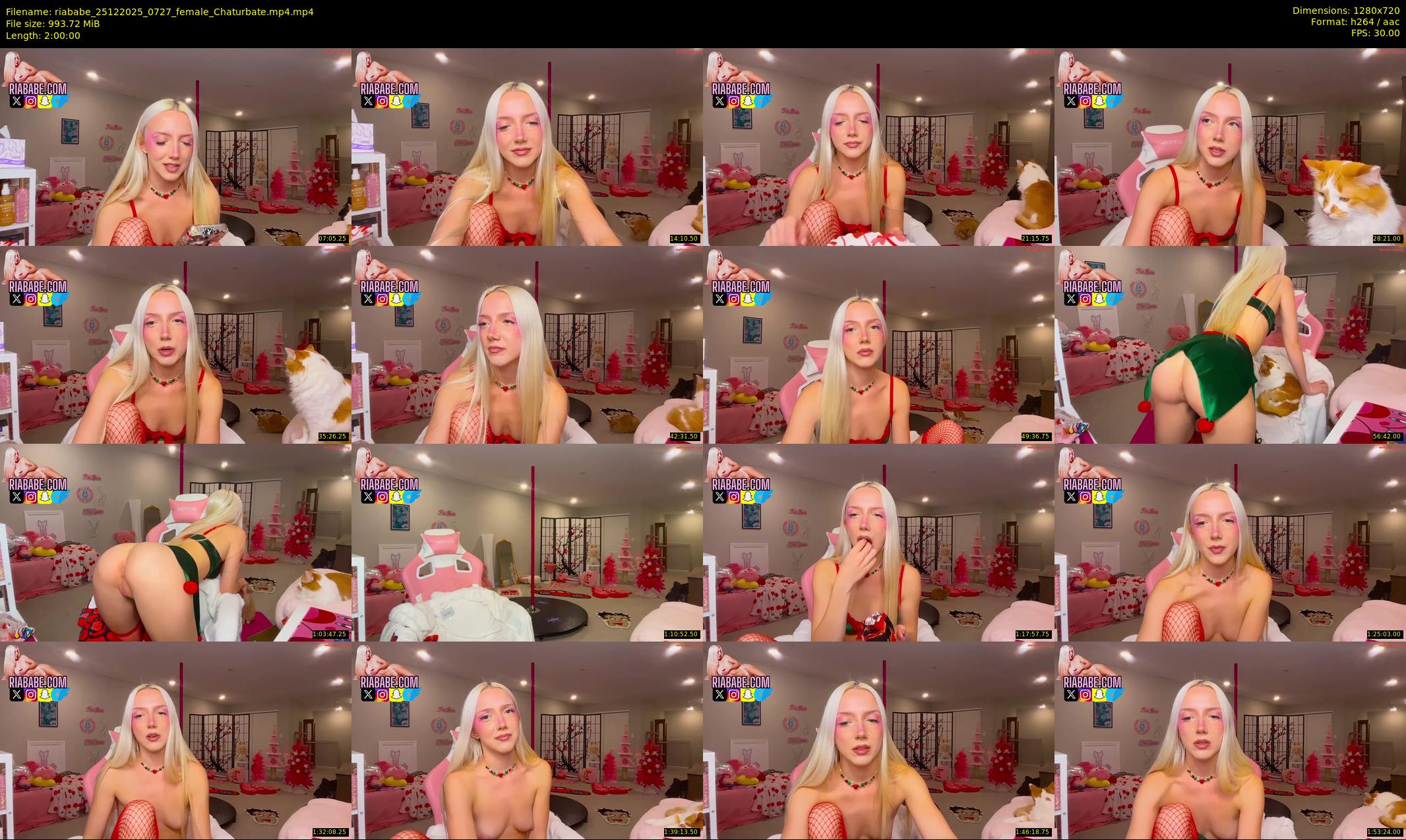 riababe — 120 minute Chaturbate female cam show recording, 720p, Dec 25, 2025