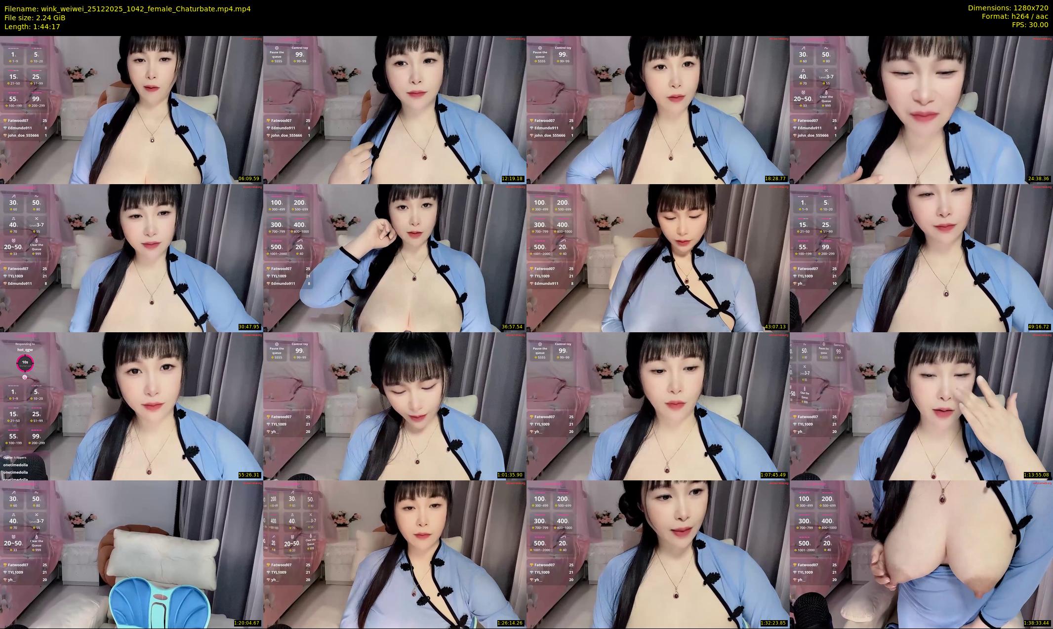 wink_weiwei — 105 minute Chaturbate female cam show recording, 720p, Dec 25, 2025