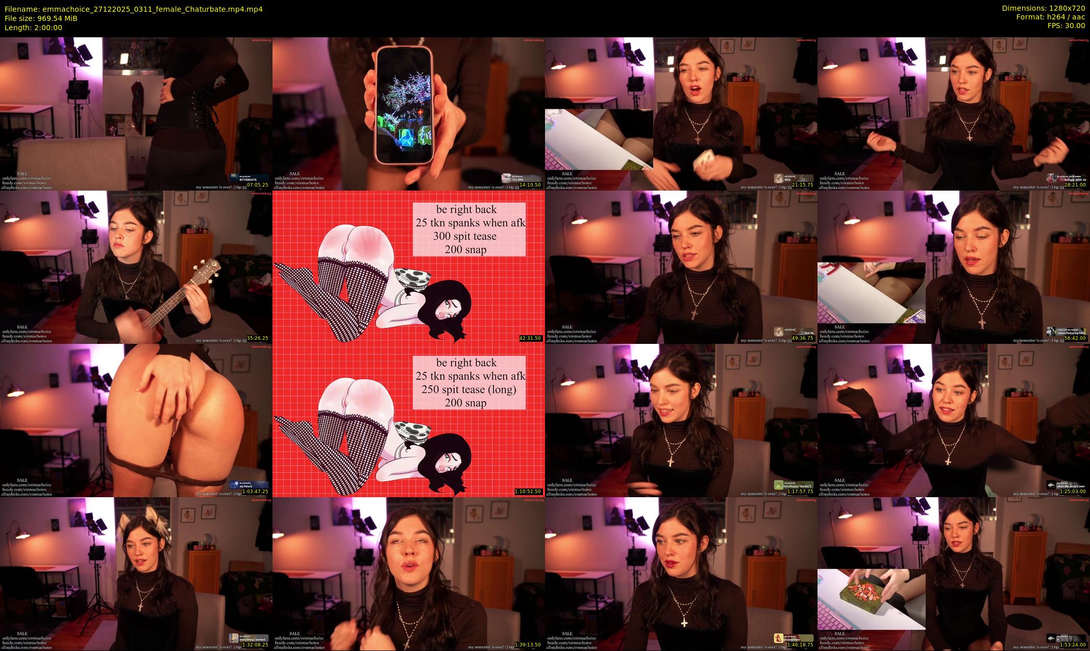 emmachoice — 120 minute Chaturbate female cam show recording, 720p, Dec 27, 2025