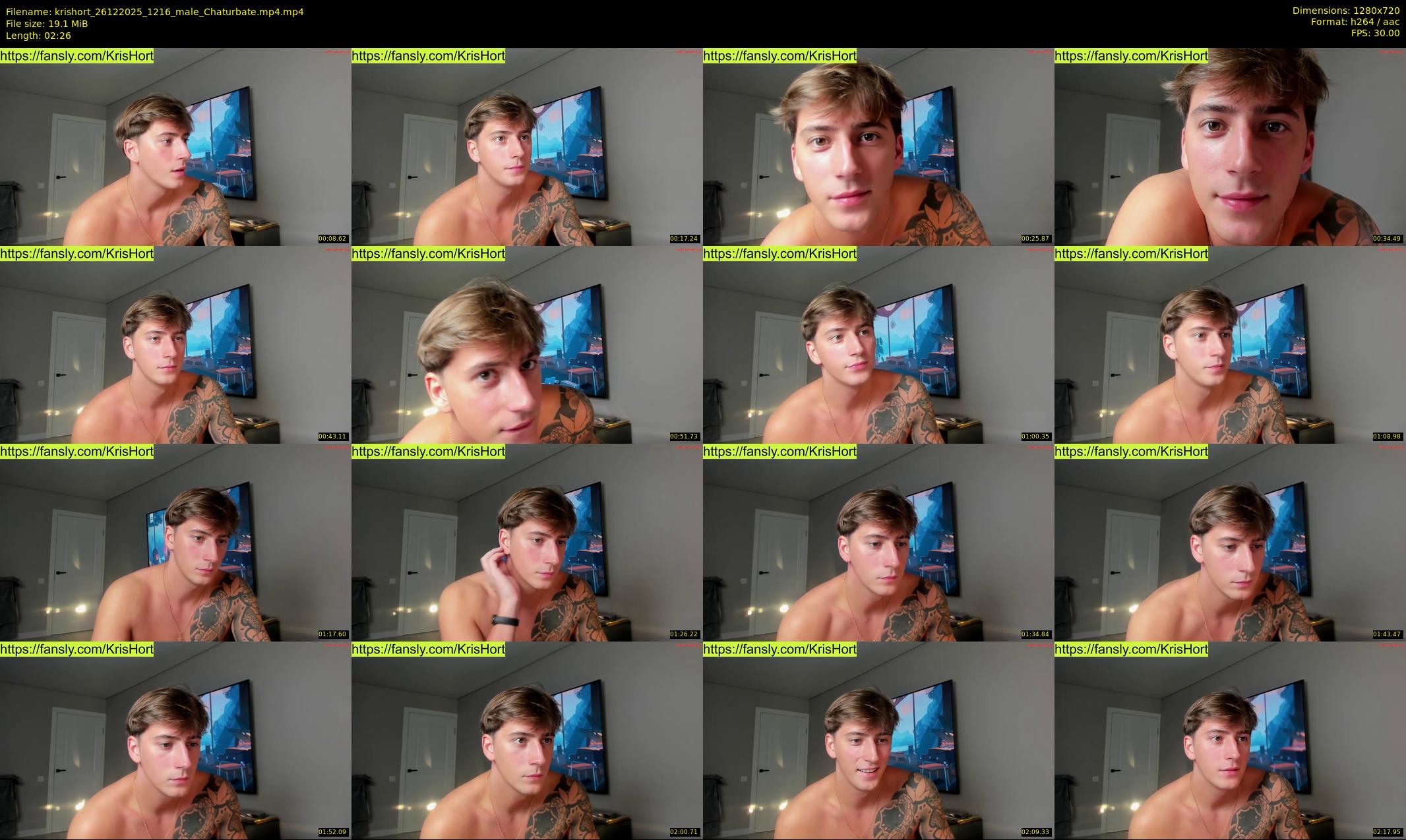 krishort — 3 minute Chaturbate male cam show recording, 720p, Dec 26, 2025