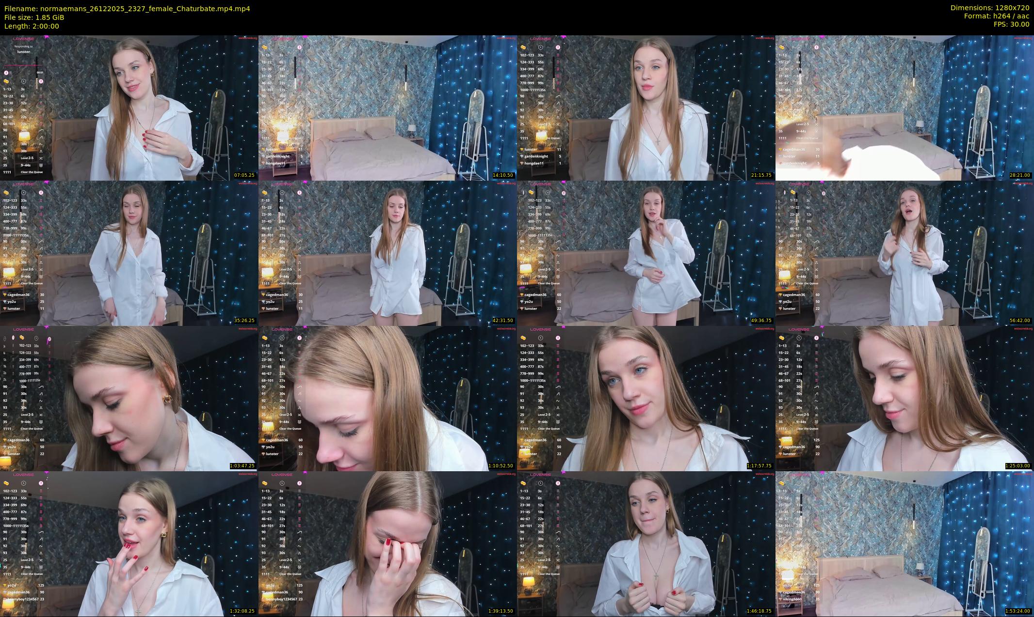 normaemans — 120 minute Chaturbate female cam show recording, 720p, Dec 26, 2025