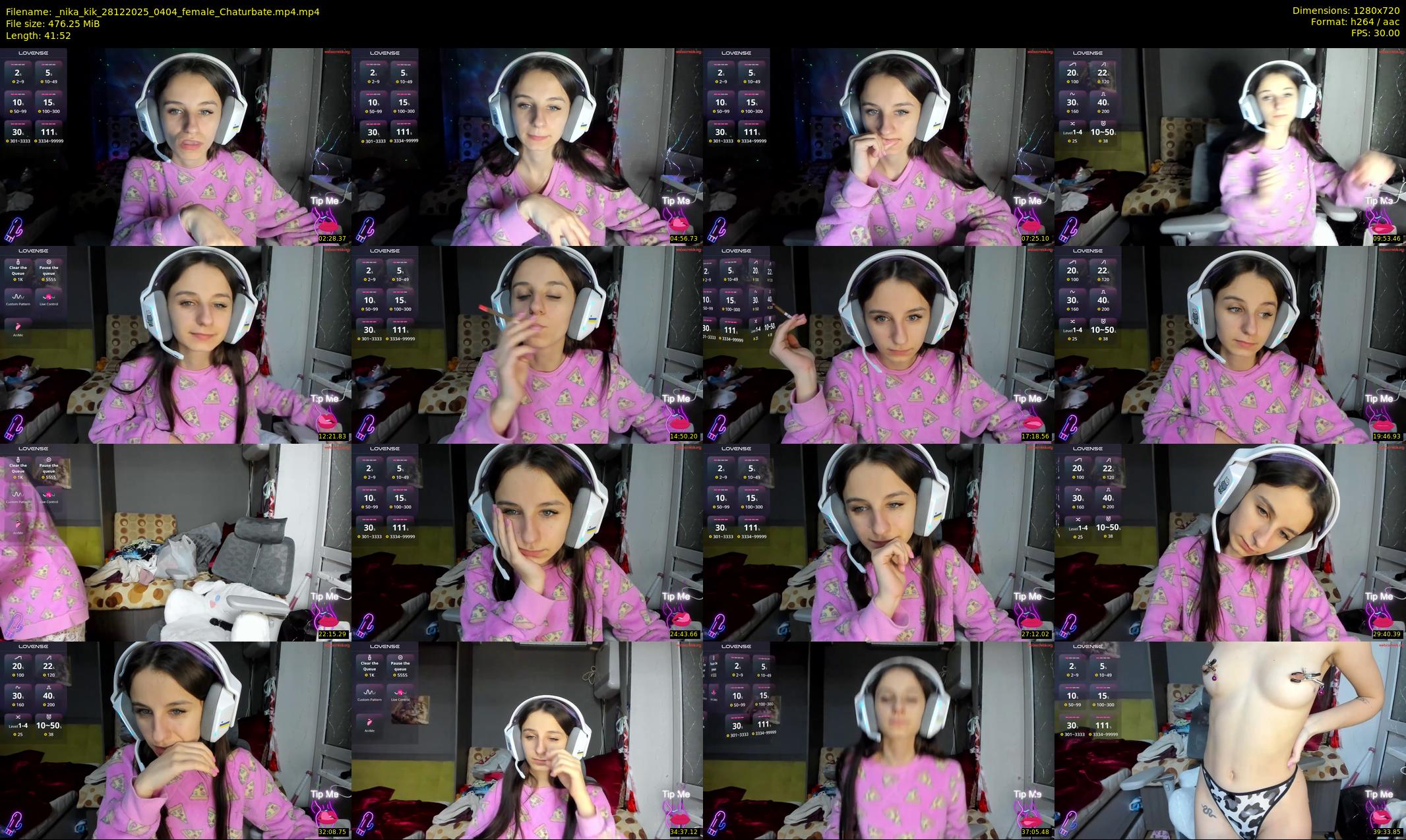_nika_kik — 42 minute Chaturbate female cam show recording, 720p, Dec 28, 2025