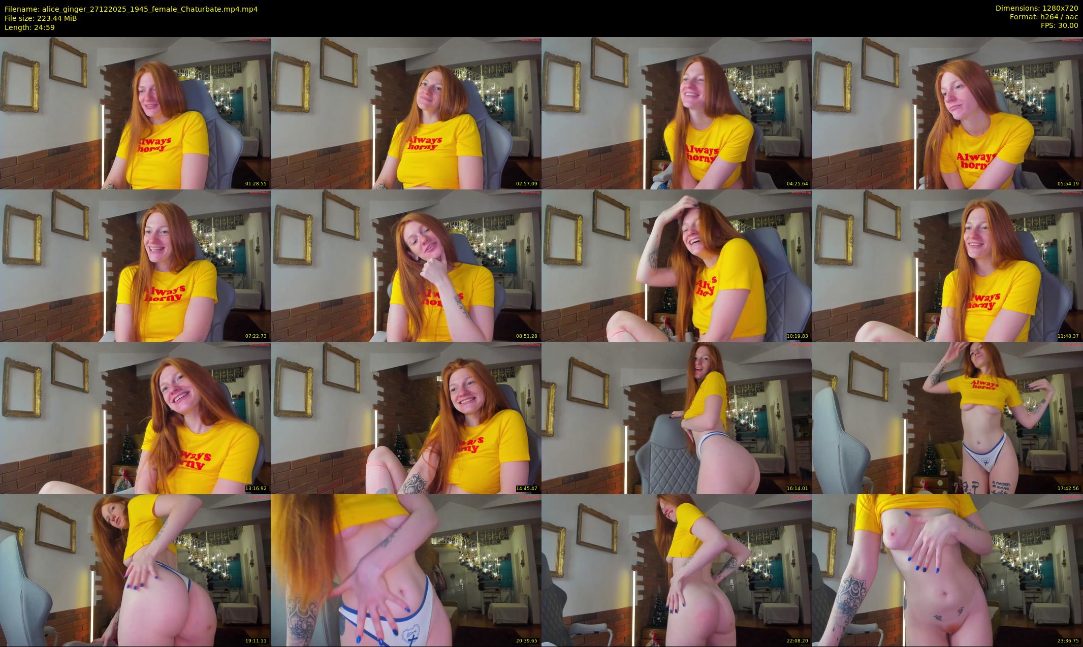 alice_ginger — 25 minute Chaturbate female cam show recording, 720p, Dec 27, 2025