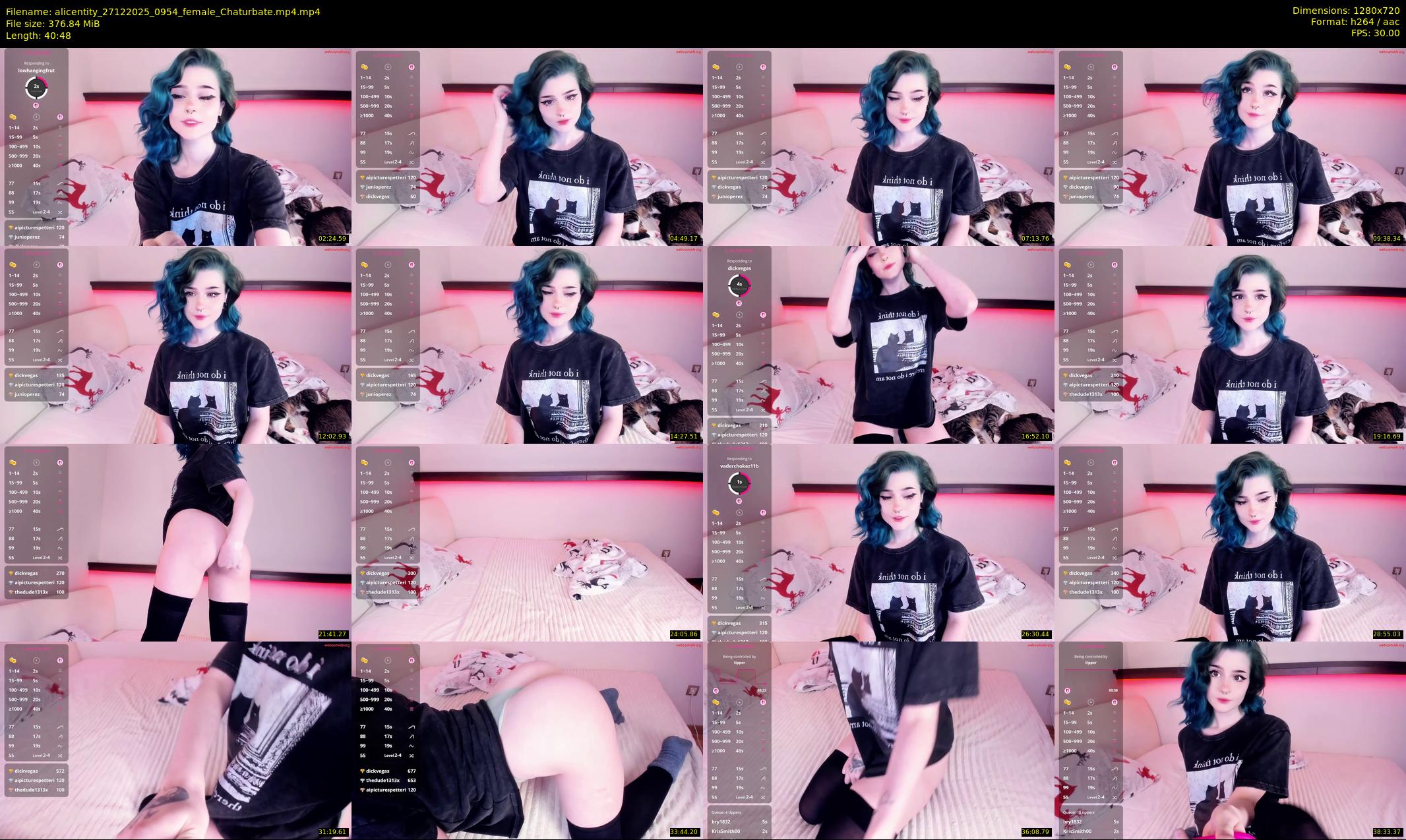 alicentity — 41 minute Chaturbate female cam show recording, 720p, Dec 27, 2025