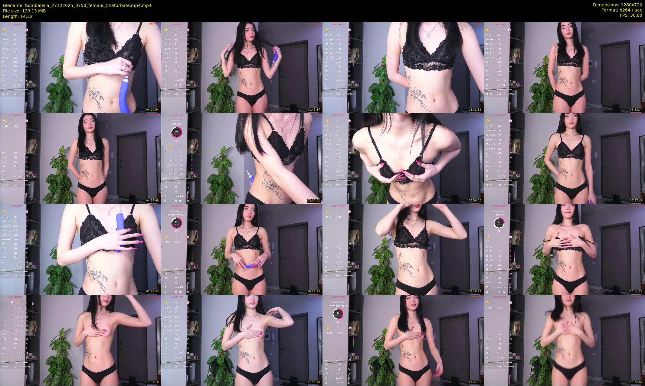 bombaleila — 15 minute Chaturbate female cam show recording, 720p, Dec 27, 2025