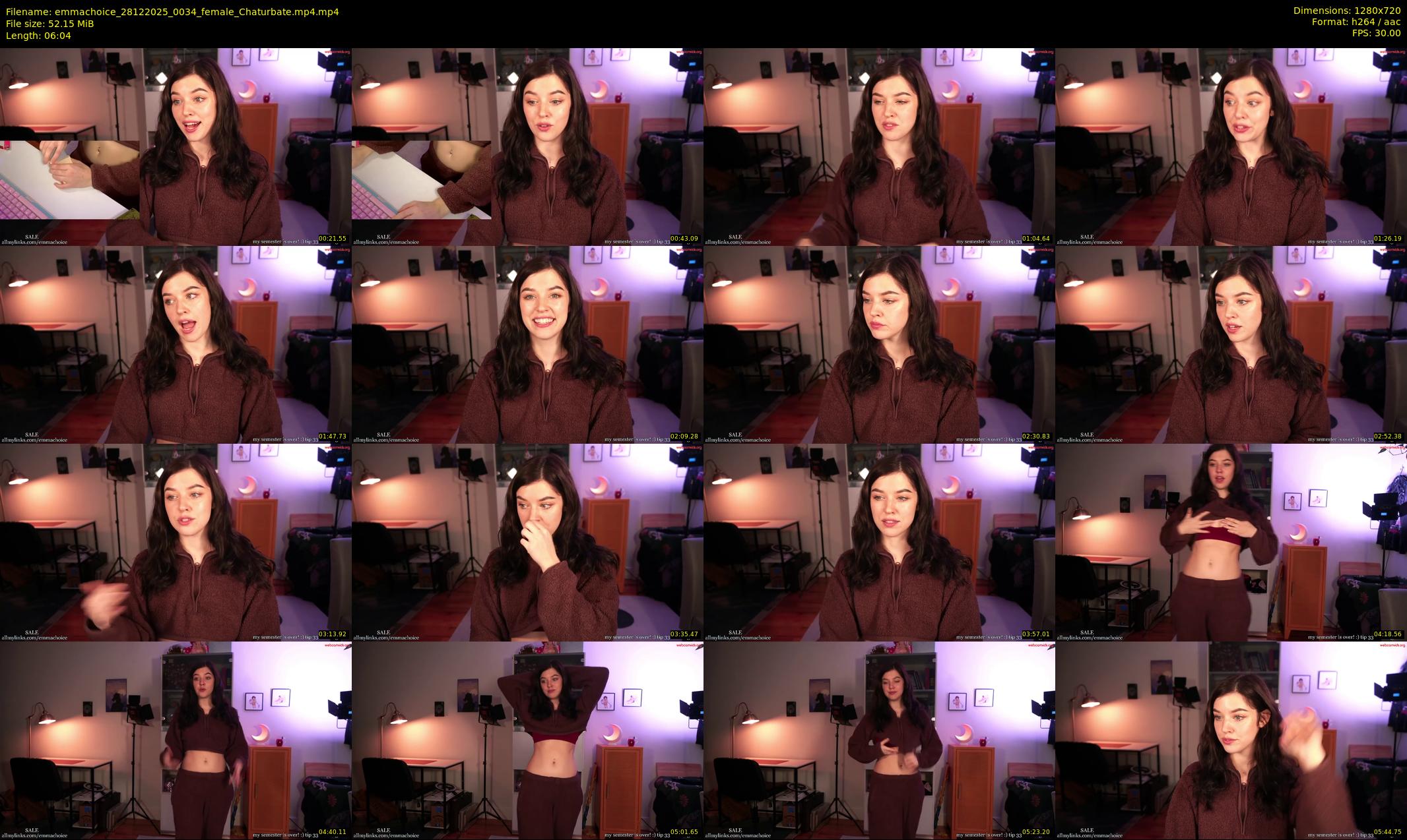 emmachoice — 7 minute Chaturbate female cam show recording, 720p, Dec 28, 2025