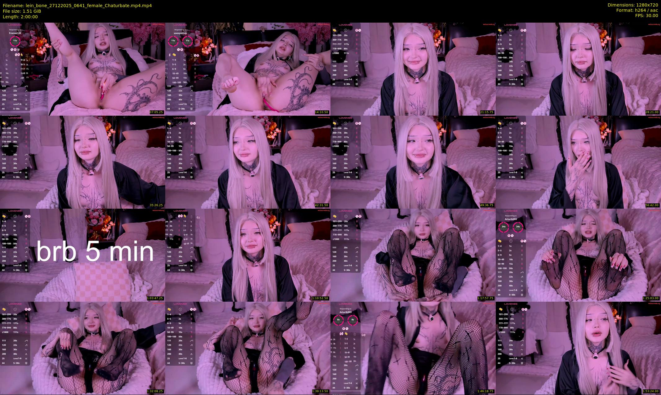 lein_bone — 120 minute Chaturbate female cam show recording, 720p, Dec 27, 2025