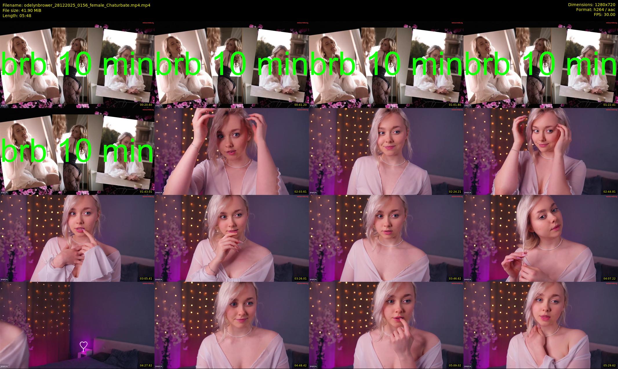 odelynbrower — 6 minute Chaturbate female cam show recording, 720p, Dec 28, 2025