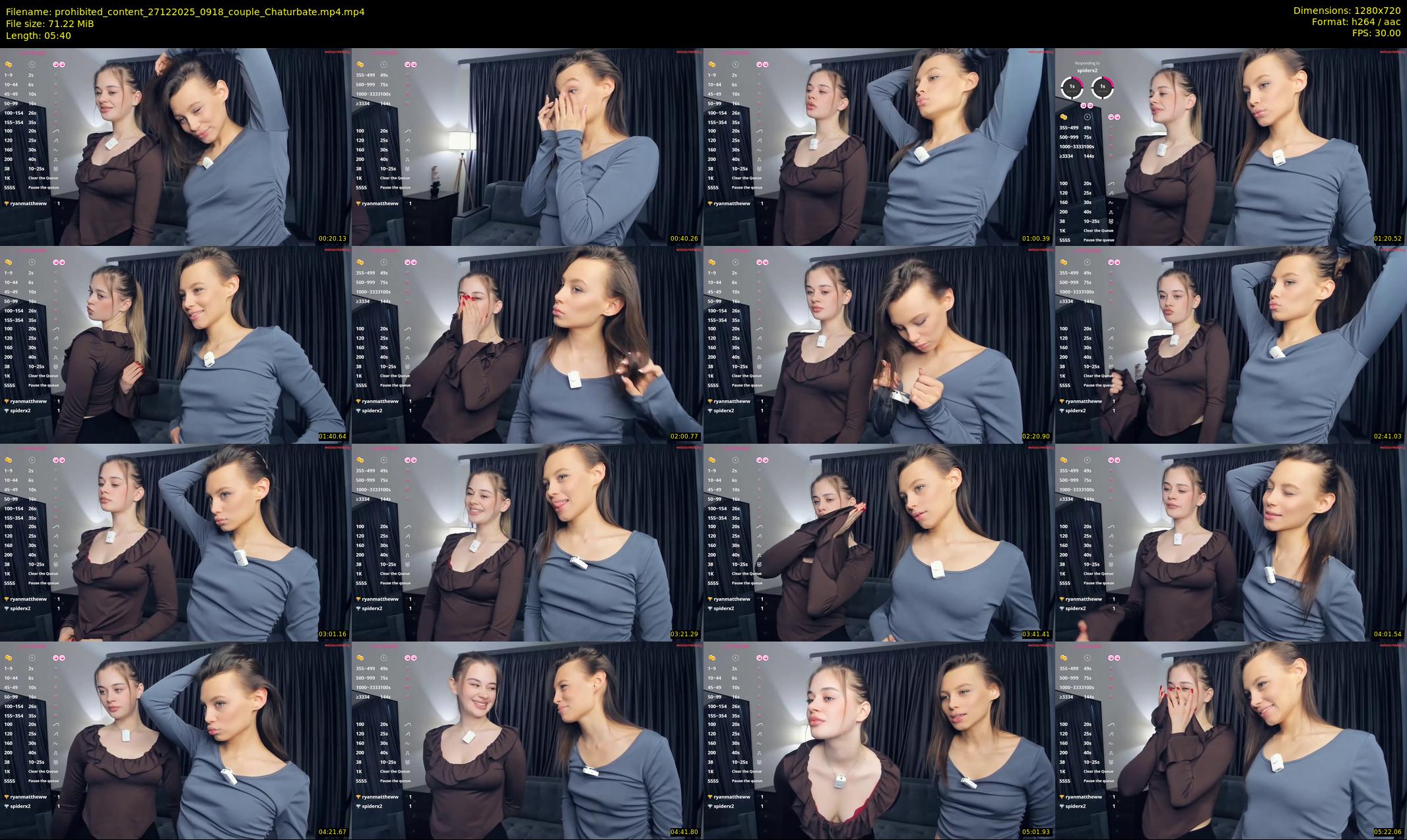 prohibited_content — 6 minute Chaturbate female cam show recording, 720p, Dec 27, 2025