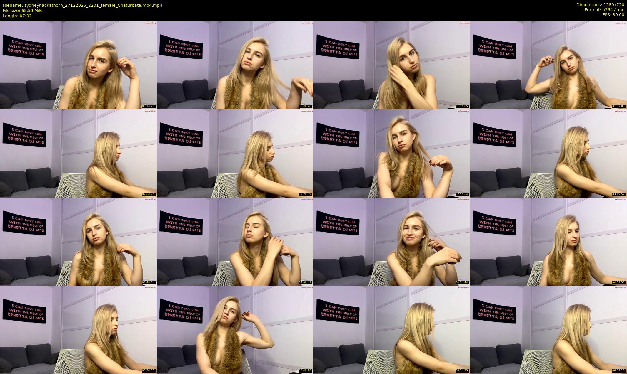 sydneyhackathorn — 8 minute Chaturbate female cam show recording, 720p, Dec 27, 2025