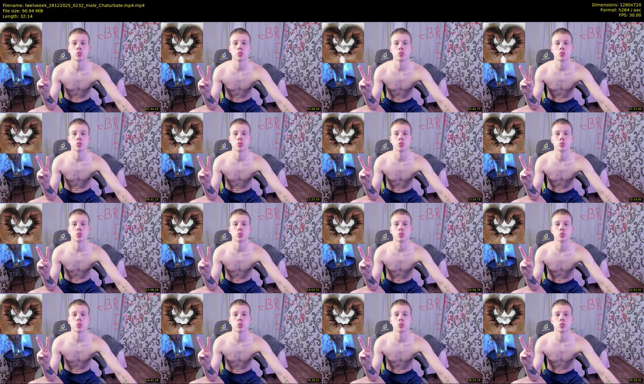 twelveeek — 33 minute Chaturbate male cam show recording, 720p, Dec 28, 2025