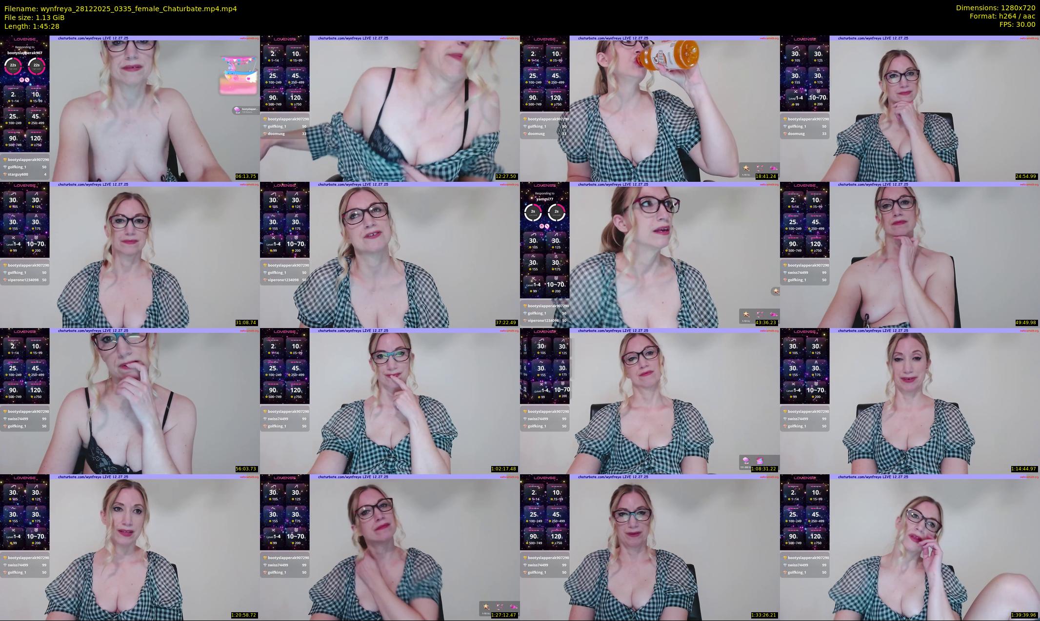 wynfreya — 106 minute Chaturbate female cam show recording, 720p, Dec 28, 2025