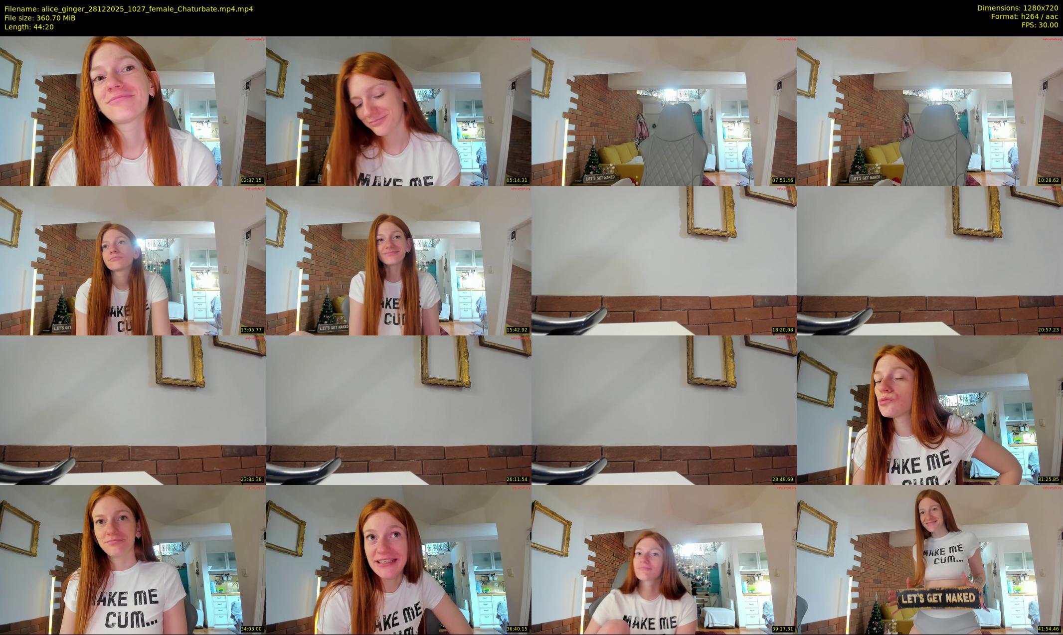 alice_ginger — 45 minute Chaturbate female cam show recording, 720p, Dec 28, 2025
