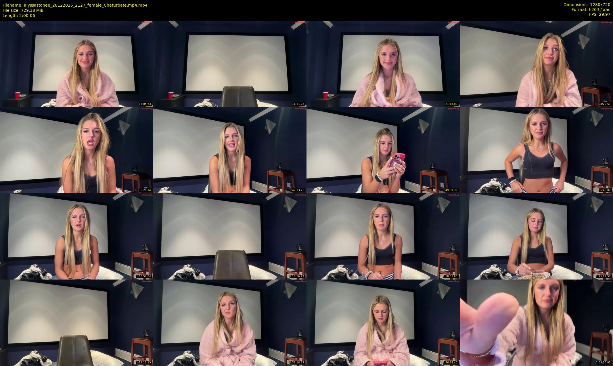 alyssastonee — 121 minute Chaturbate female cam show recording, 720p, Dec 28, 2025