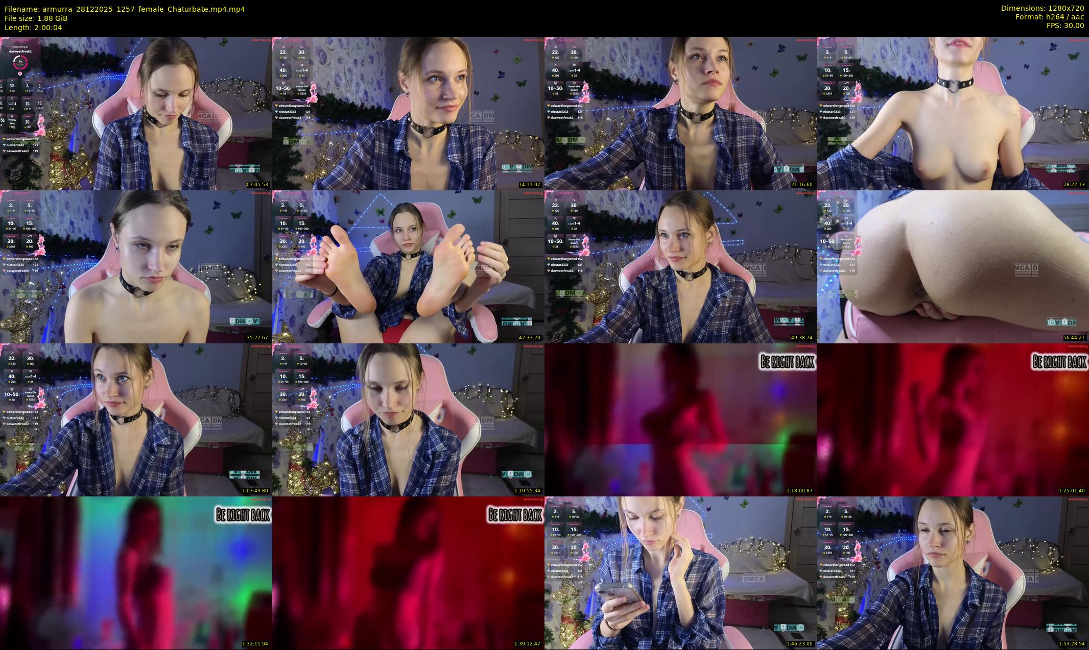 armurra — 121 minute Chaturbate female cam show recording, 720p, Dec 28, 2025