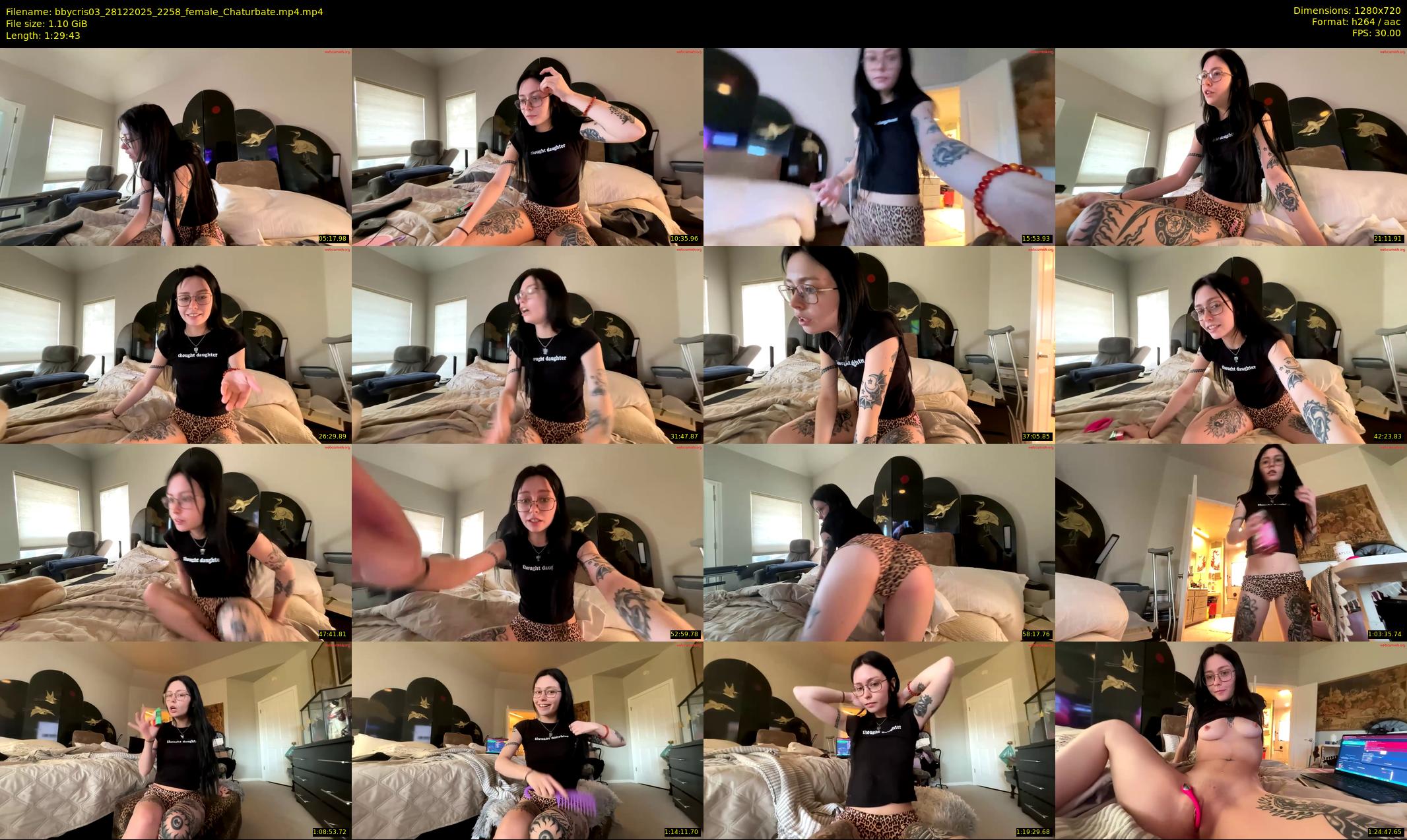 bbycris03 — 90 minute Chaturbate female cam show recording, 720p, Dec 28, 2025