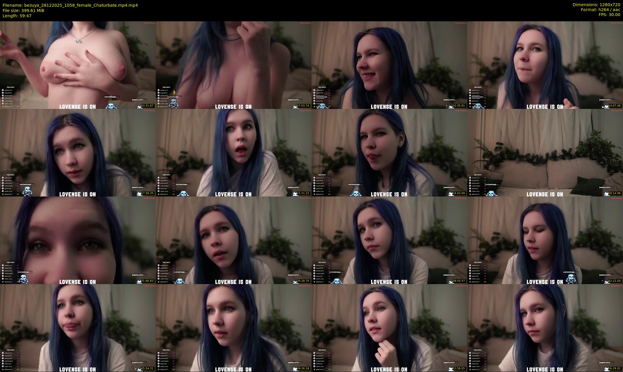 bezuya — 60 minute Chaturbate female cam show recording, 720p, Dec 28, 2025
