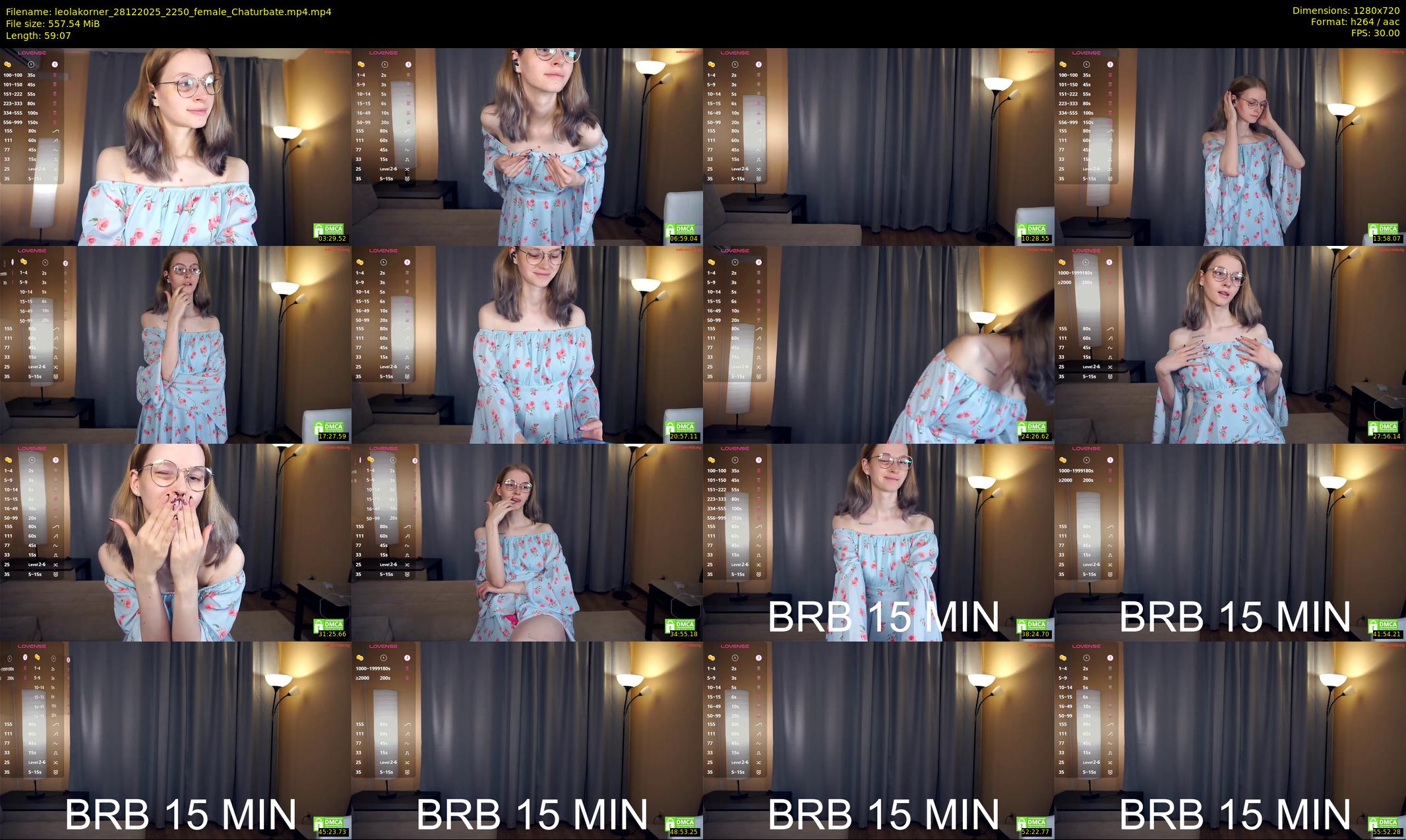 leolakorner — 60 minute Chaturbate female cam show recording, 720p, Dec 28, 2025