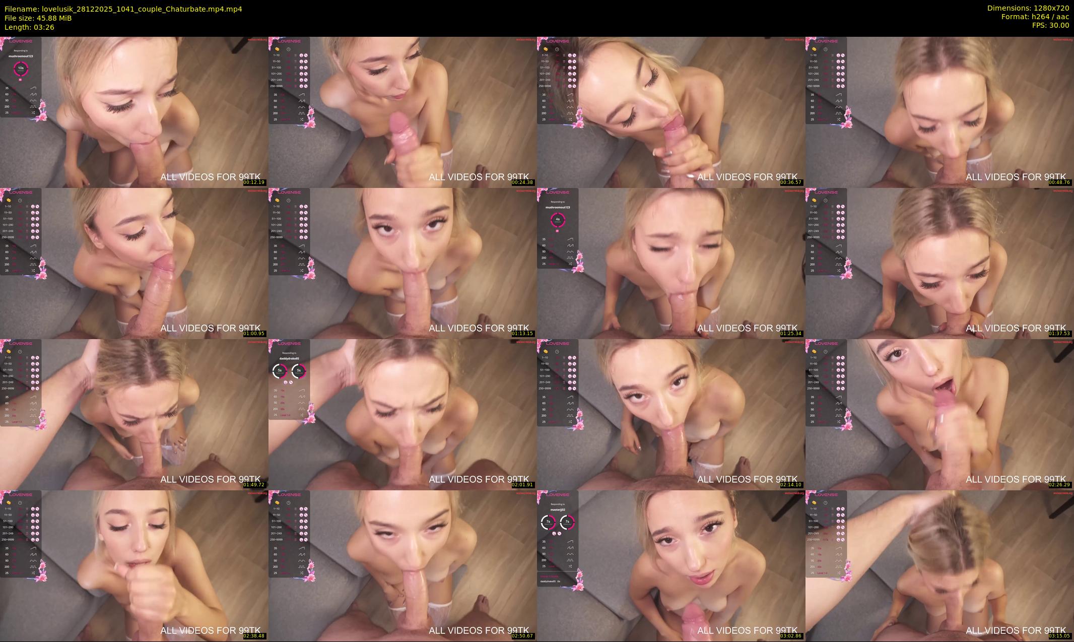lovelusik — 4 minute Chaturbate couple cam show recording, 720p, Dec 28, 2025