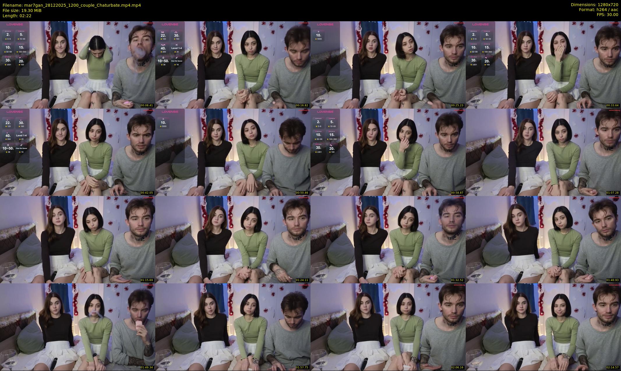 mar7gan — 3 minute Chaturbate couple cam show recording, 720p, Dec 28, 2025