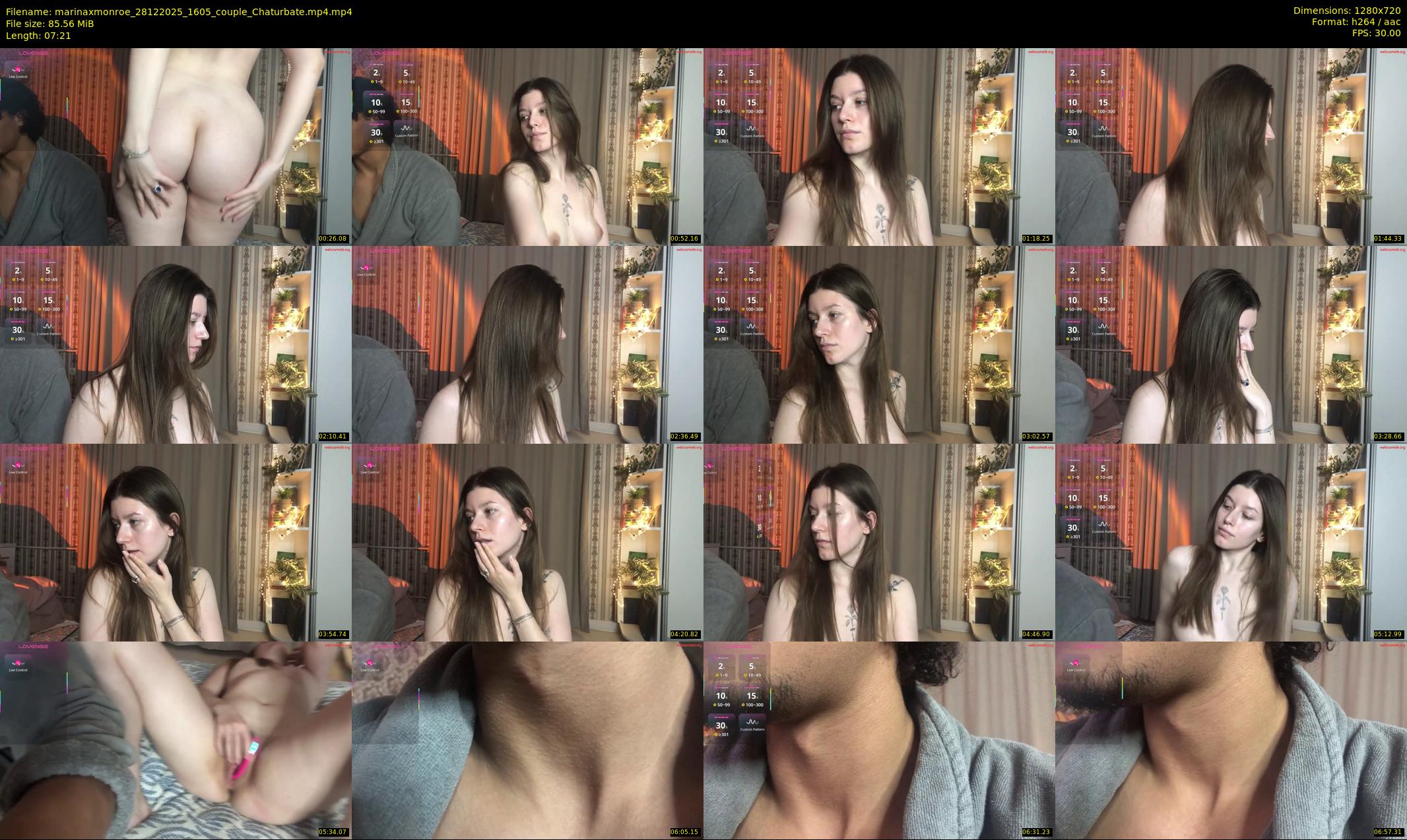 marinaxmonroe — 8 minute Chaturbate couple cam show recording, 720p, Dec 28, 2025