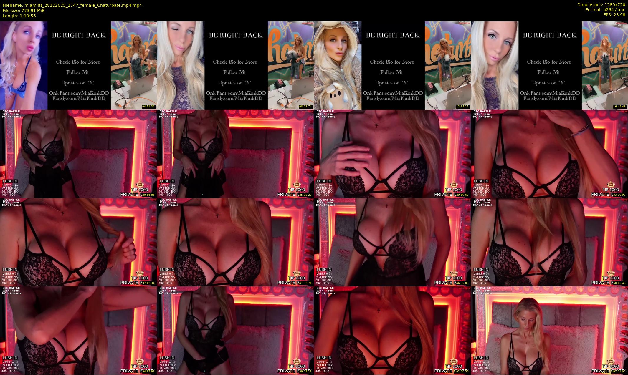 miamilfs — 71 minute Chaturbate female cam show recording, 720p, Dec 28, 2025