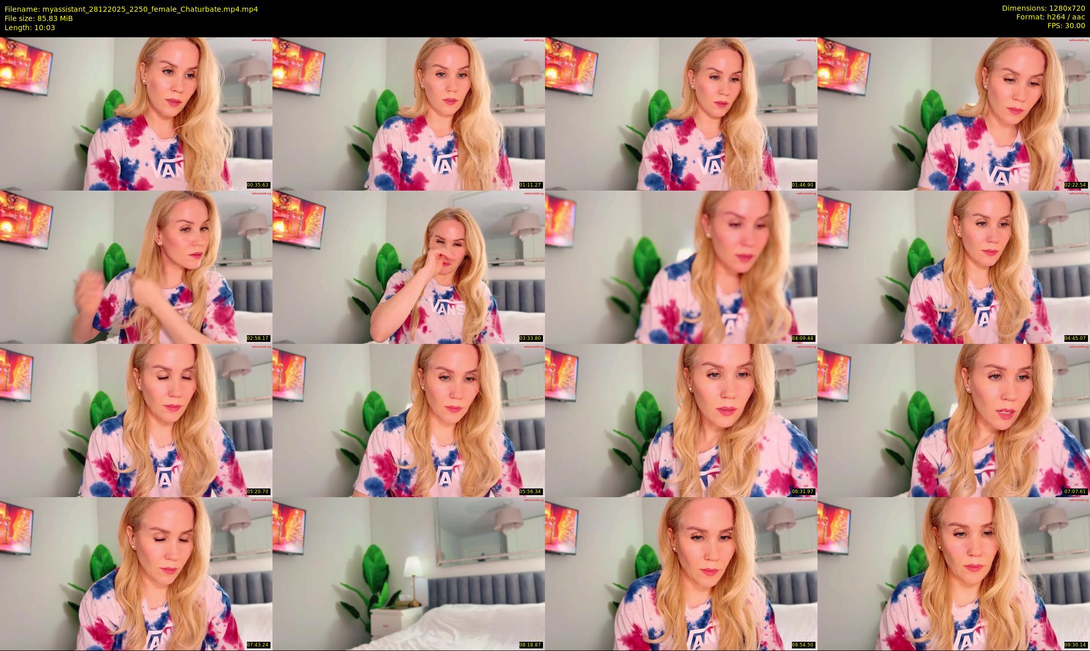 myassistant — 11 minute Chaturbate female cam show recording, 720p, Dec 28, 2025