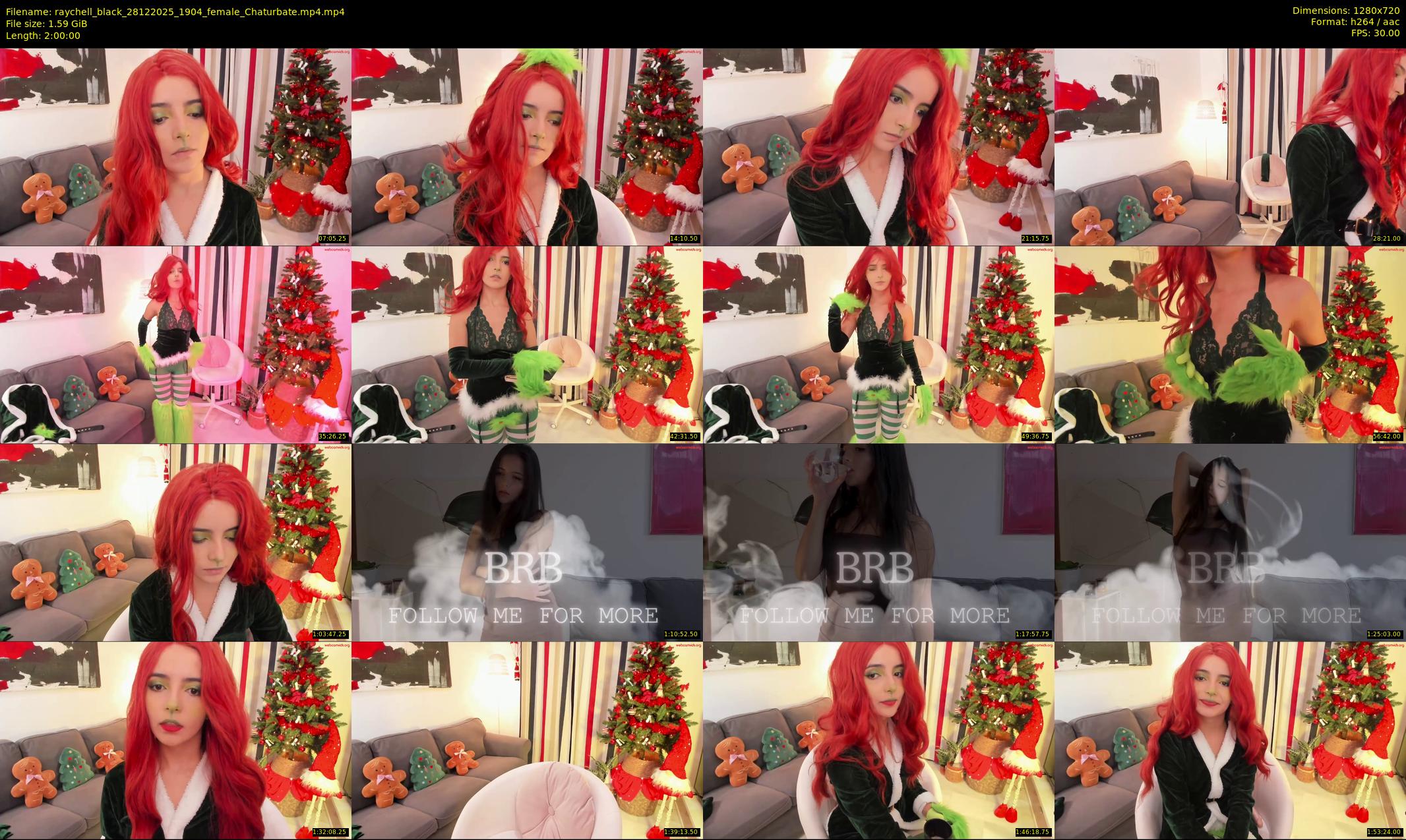 raychell_black — 120 minute Chaturbate female cam show recording, 720p, Dec 28, 2025