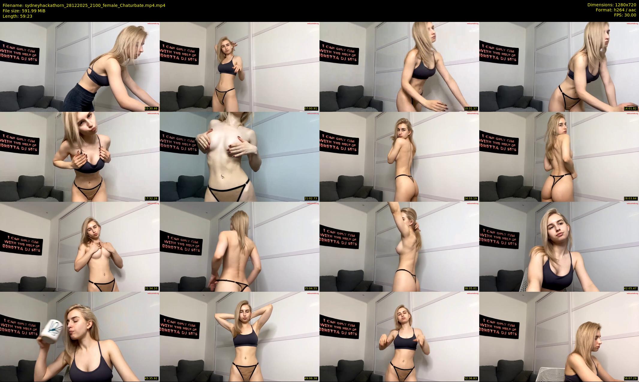 sydneyhackathorn — 60 minute Chaturbate female cam show recording, 720p, Dec 28, 2025