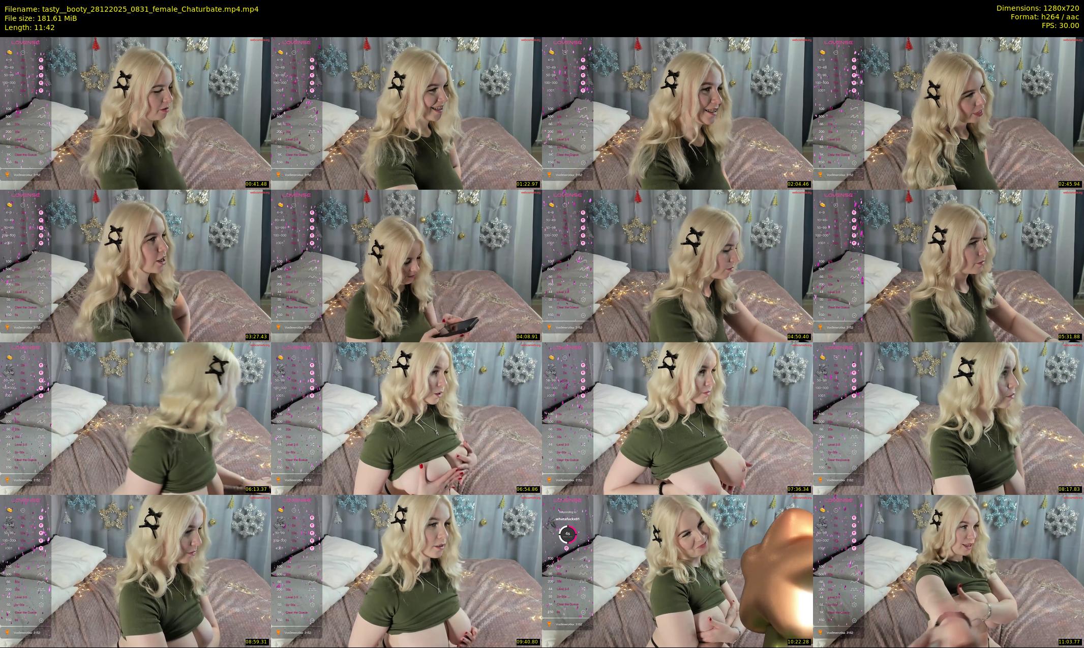 tasty__booty — 12 minute Chaturbate female cam show recording, 720p, Dec 28, 2025