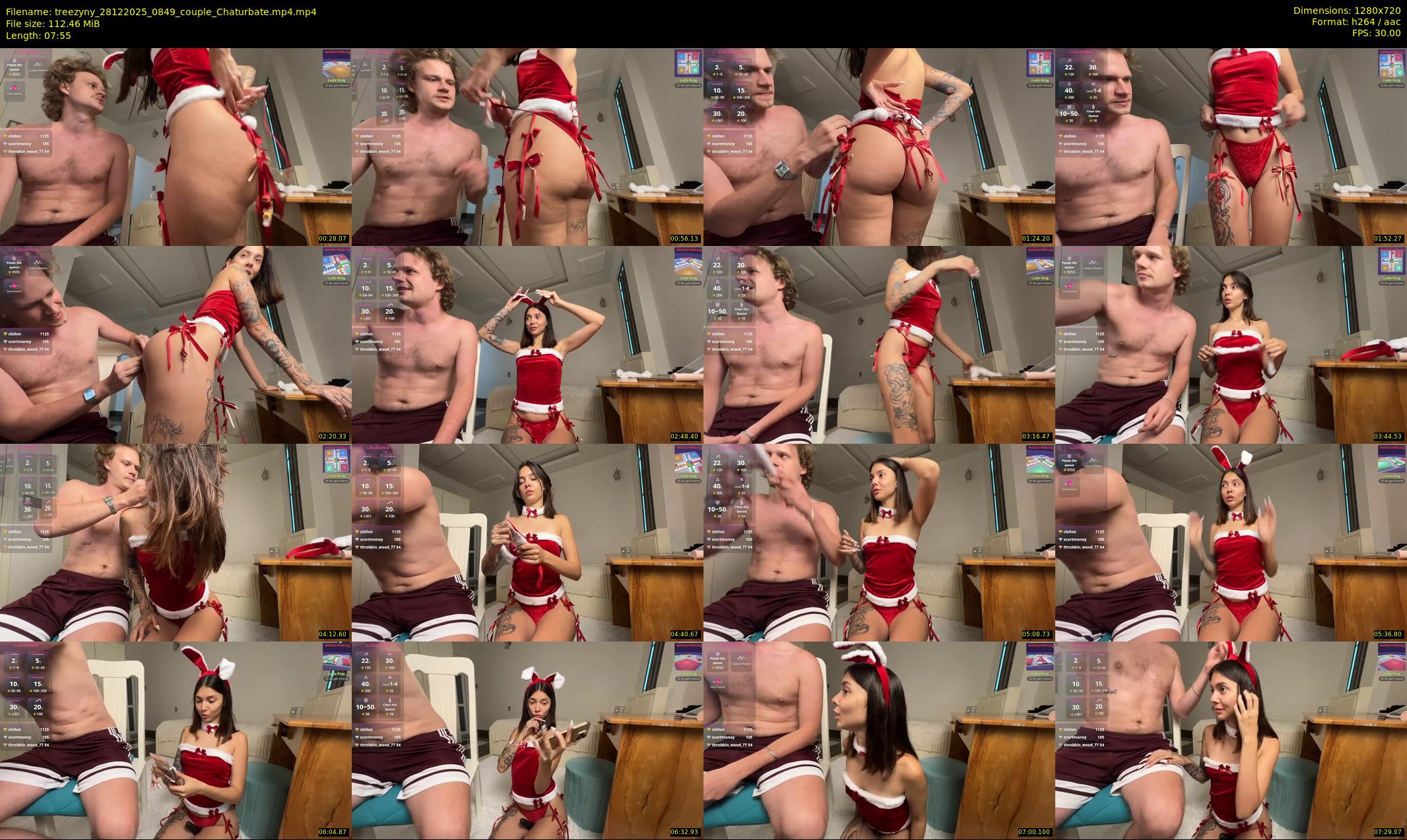 treezyny — 8 minute Chaturbate couple cam show recording, 720p, Dec 28, 2025
