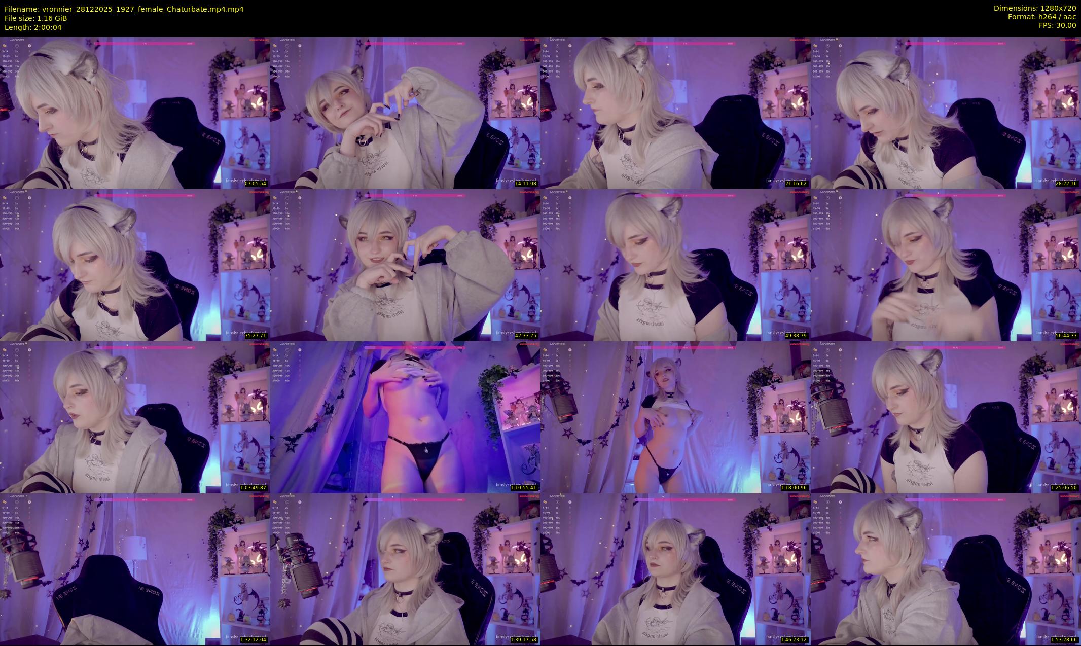 vronnier — 121 minute Chaturbate female cam show recording, 720p, Dec 28, 2025