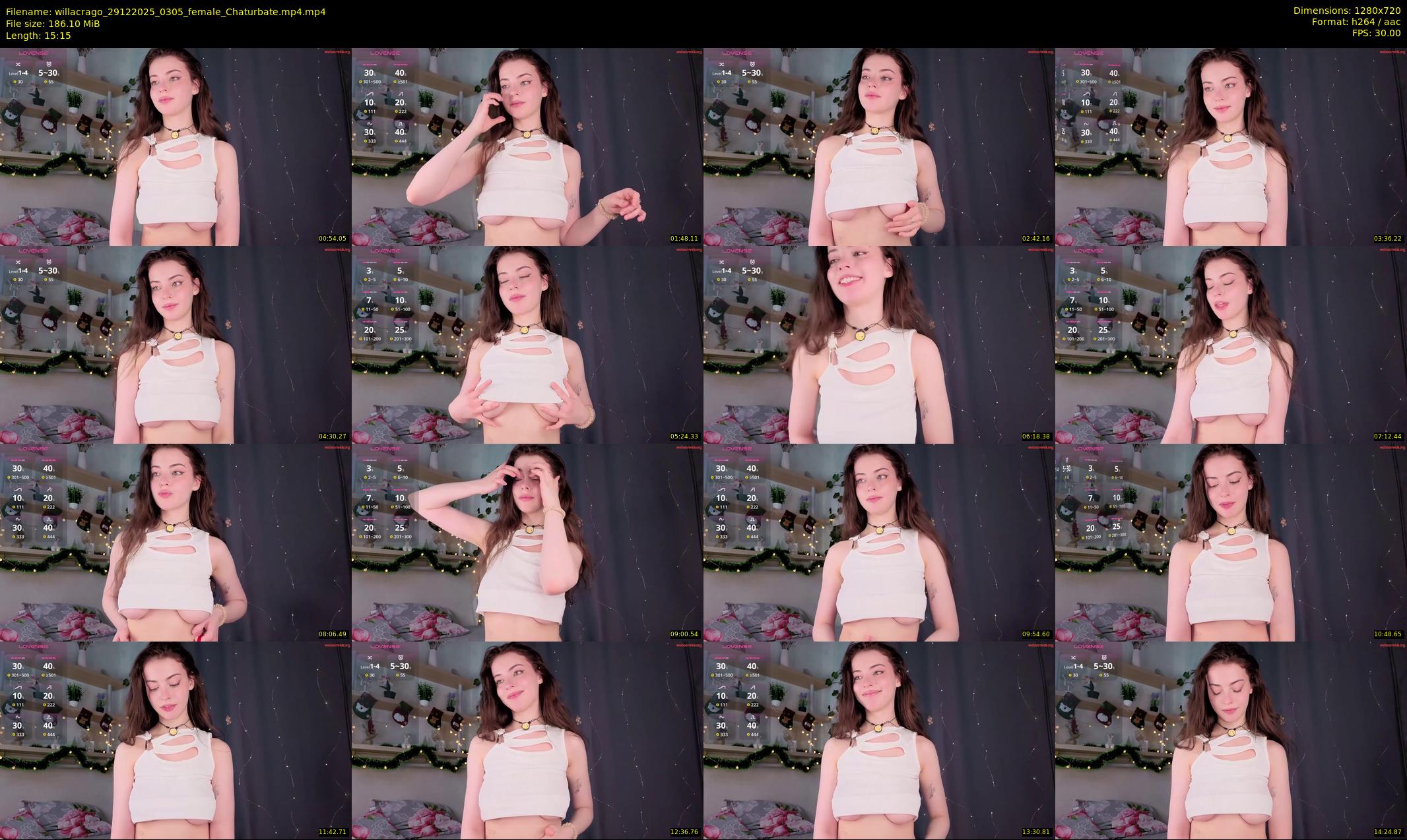 willacrago — 16 minute Chaturbate female cam show recording, 720p, Dec 29, 2025
