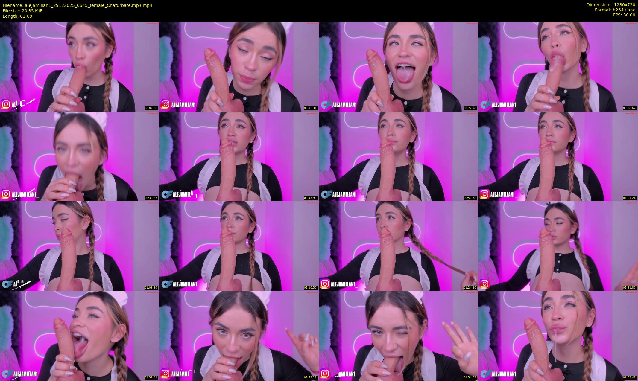 alejamillan1 — 3 minute Chaturbate female cam show recording, 720p, Dec 29, 2025