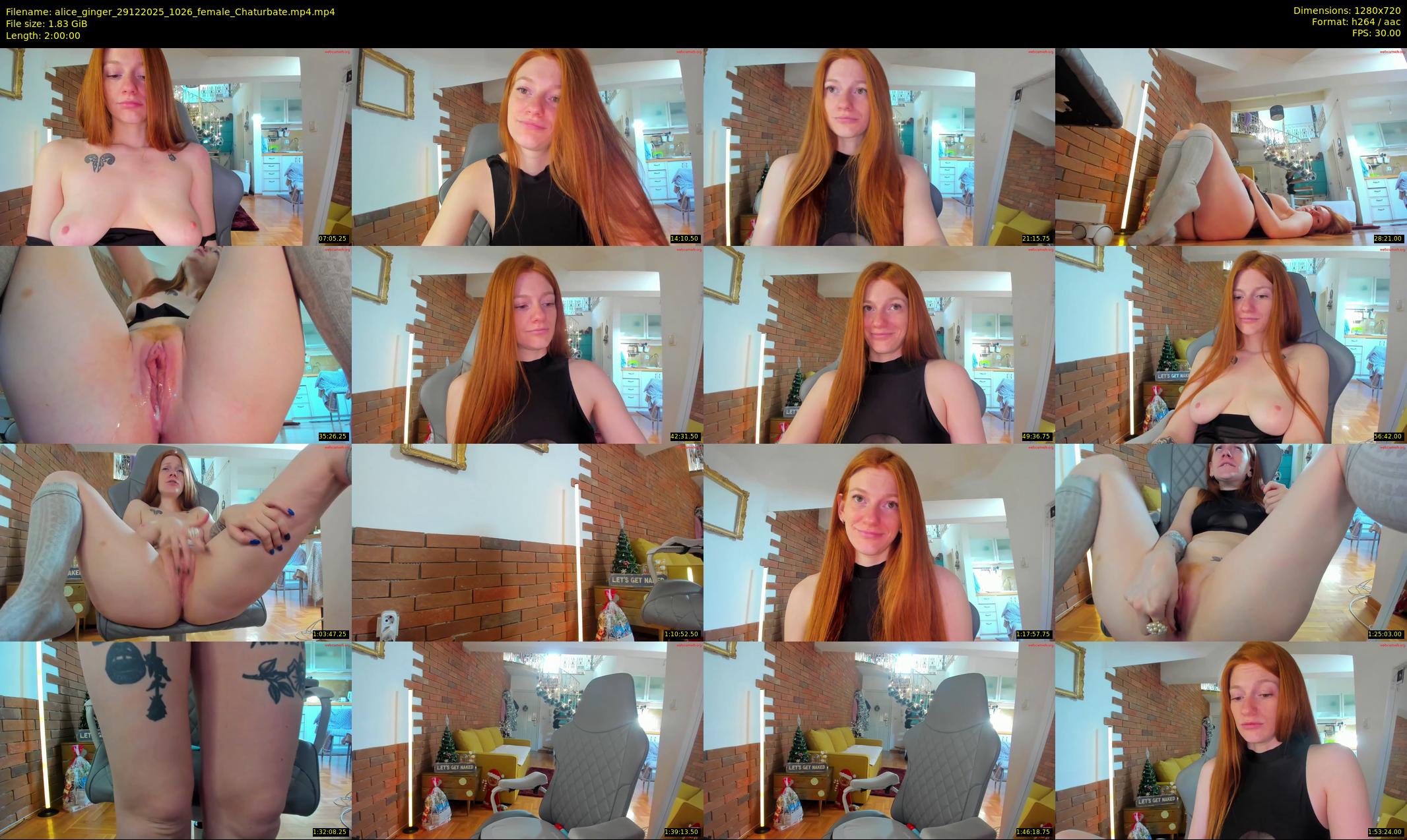 alice_ginger — 120 minute Chaturbate female cam show recording, 720p, Dec 29, 2025