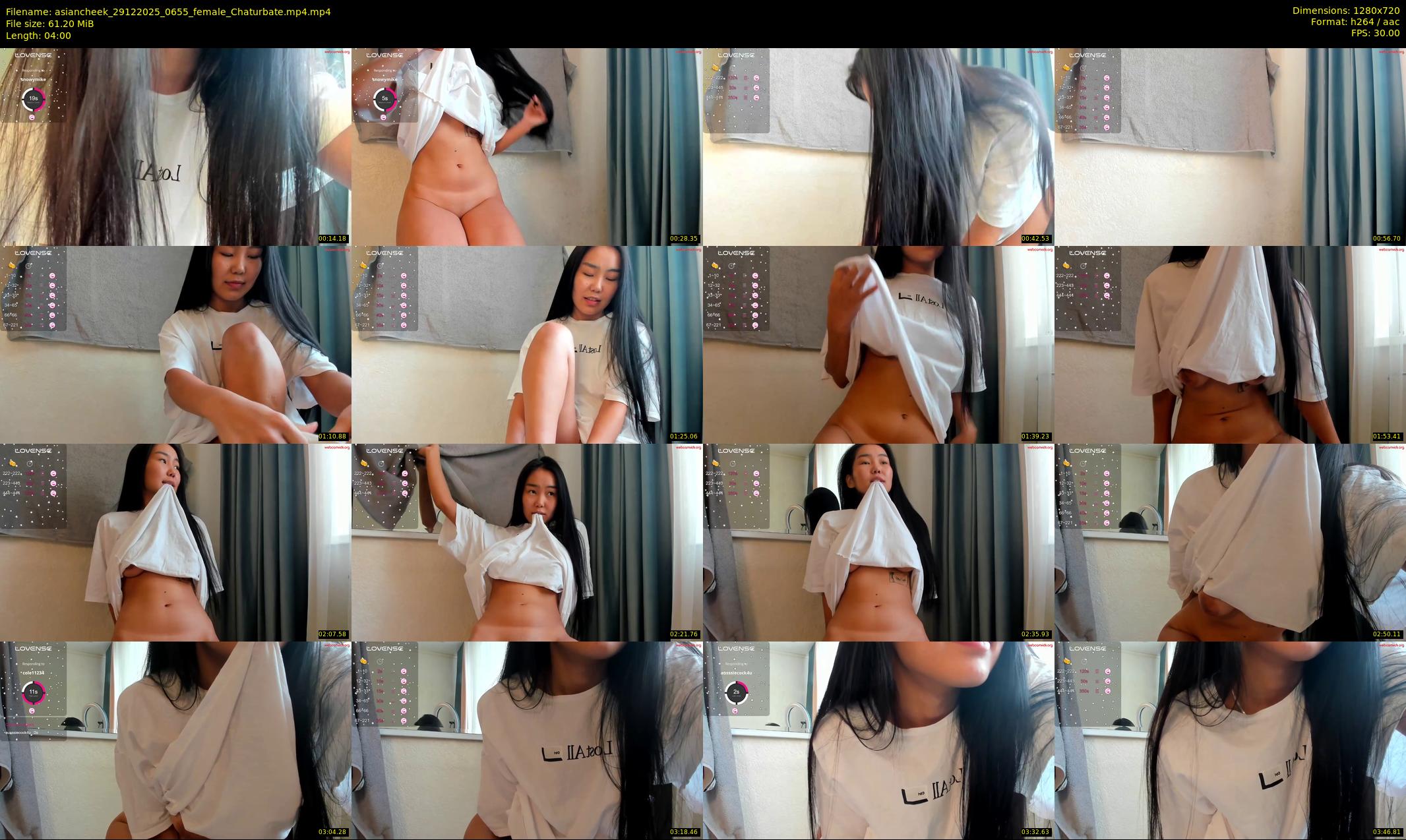 asiancheek — 4 minute Chaturbate female cam show recording, 720p, Dec 29, 2025