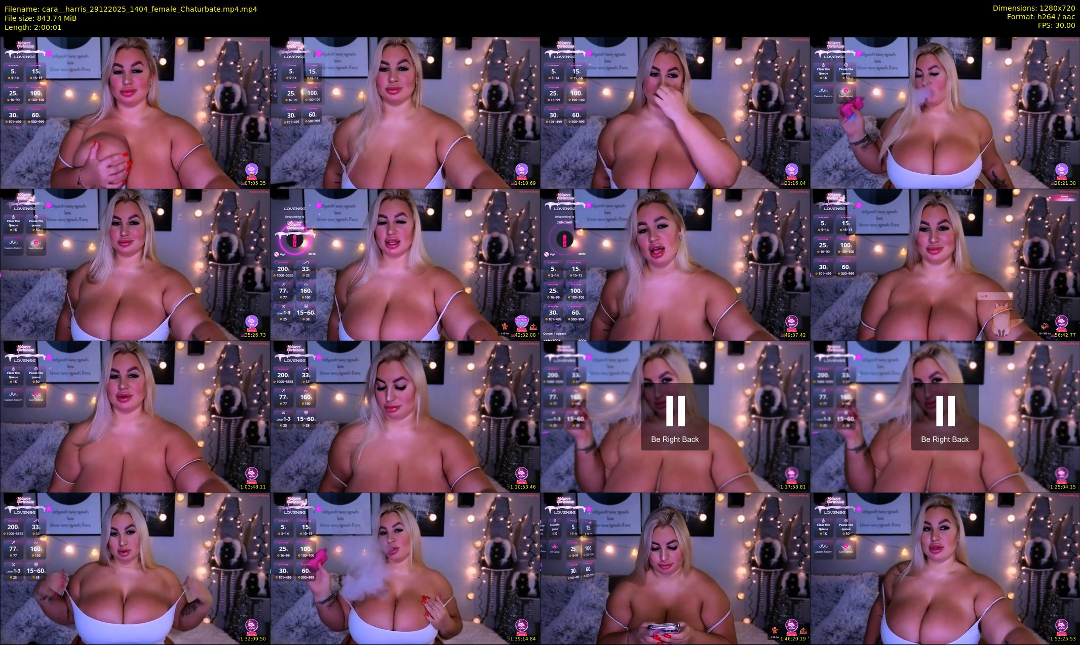 cara__harris — 121 minute Chaturbate female cam show recording, 720p, Dec 29, 2025
