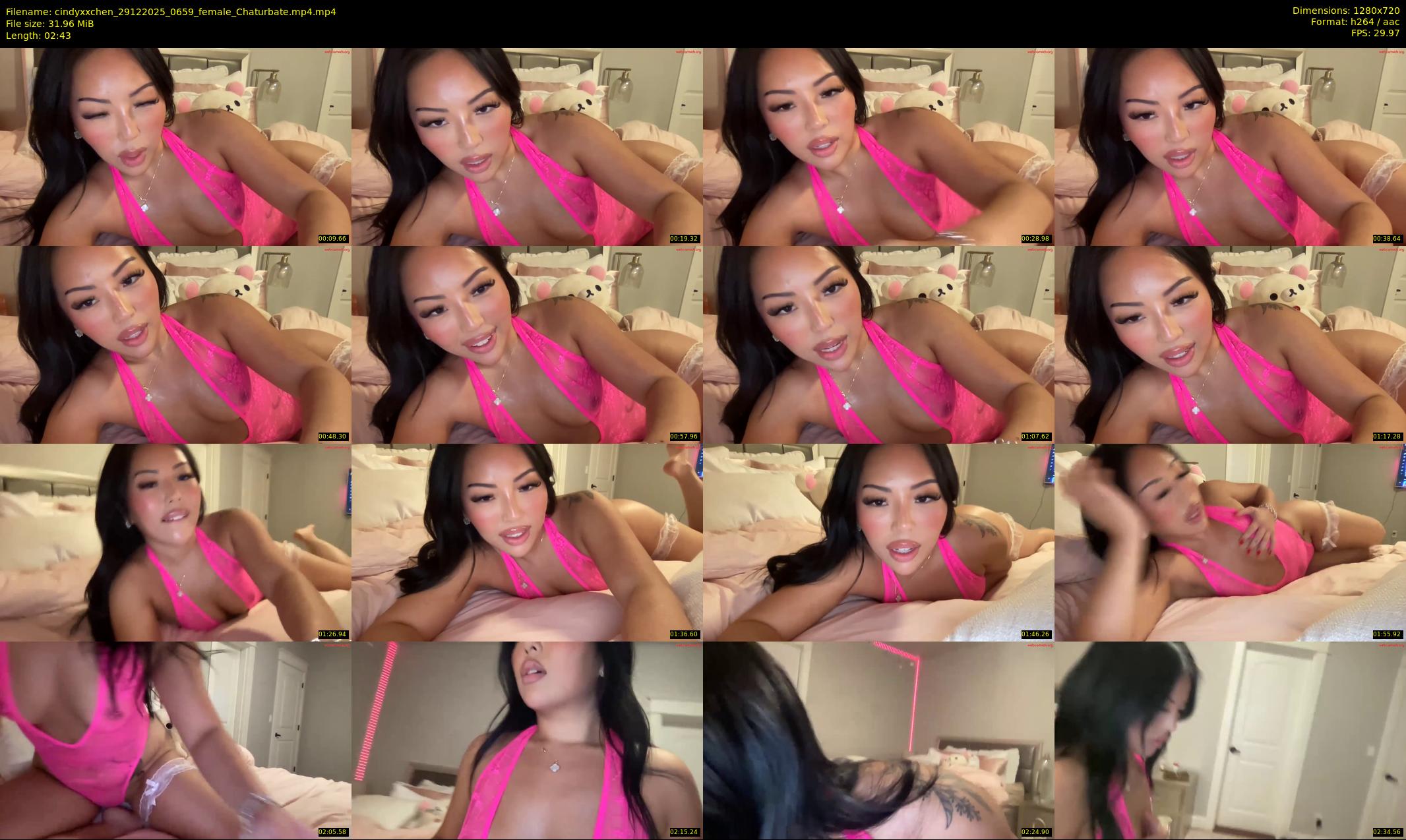 cindyxxchen — 3 minute Chaturbate female cam show recording, 720p, Dec 29, 2025