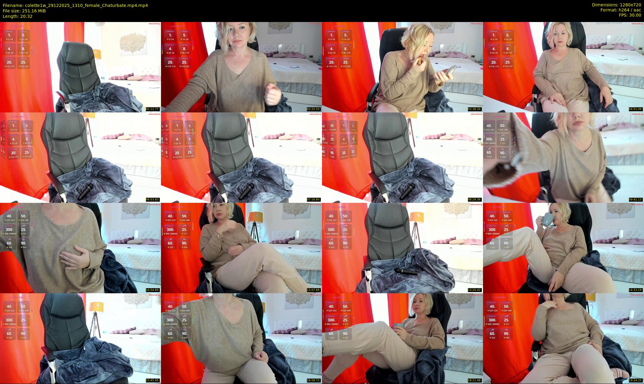 colette1w — 21 minute Chaturbate female cam show recording, 720p, Dec 29, 2025