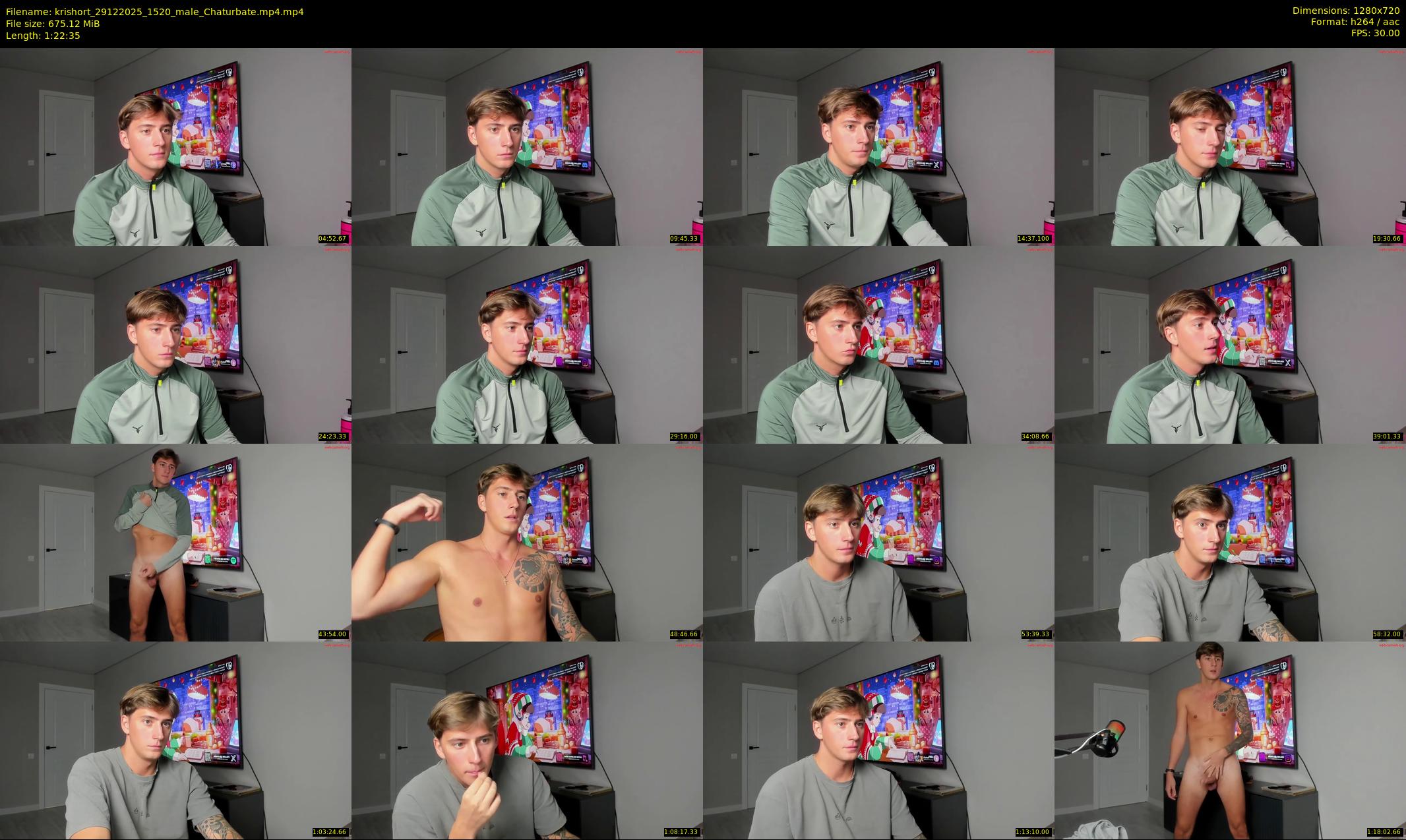 krishort — 83 minute Chaturbate male cam show recording, 720p, Dec 29, 2025