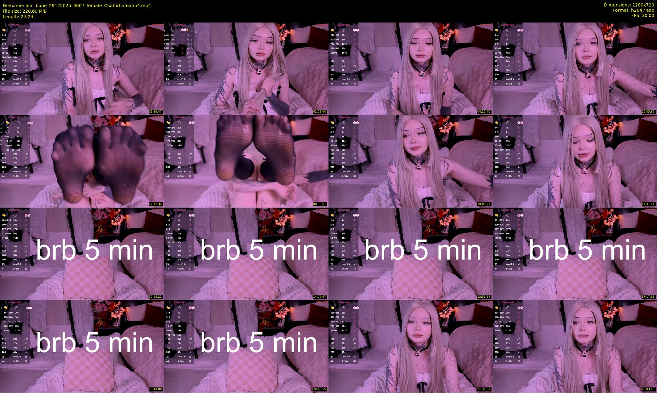 lein_bone — 25 minute Chaturbate female cam show recording, 720p, Dec 29, 2025