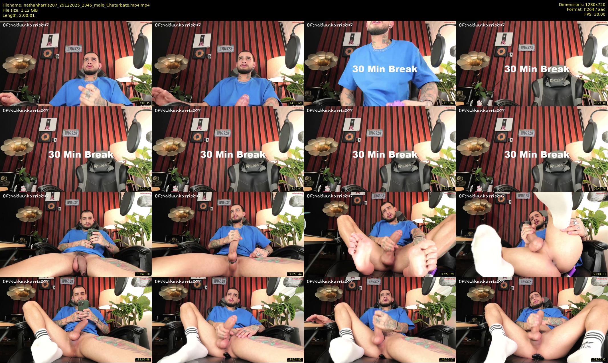 nathanharris207 — 121 minute Chaturbate male cam show recording, 720p, Dec 29, 2025